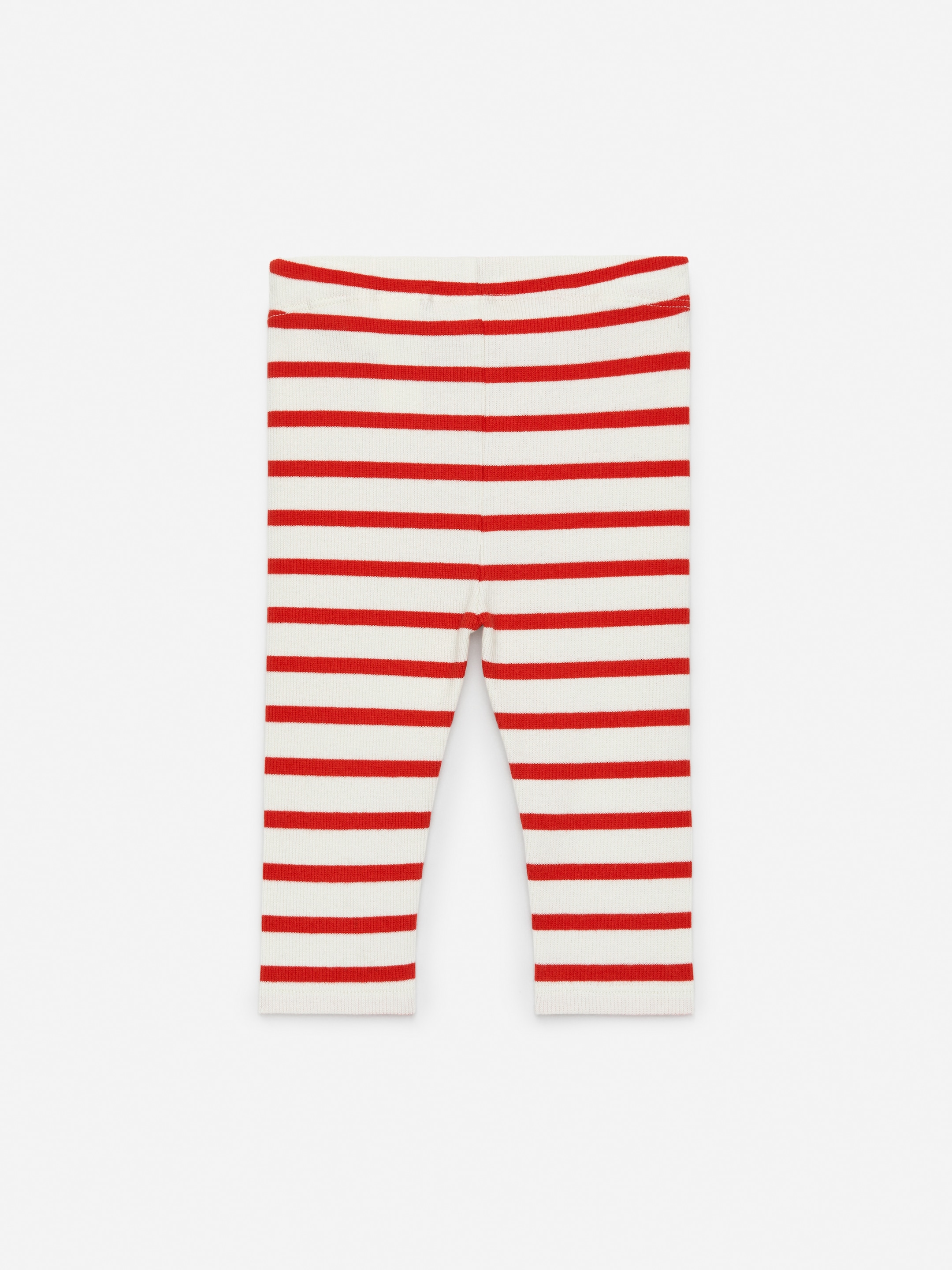Ribbed Leggings - Red/Off White - Slim fit - Children - StillMedia/DescriptiveStillLife - 1