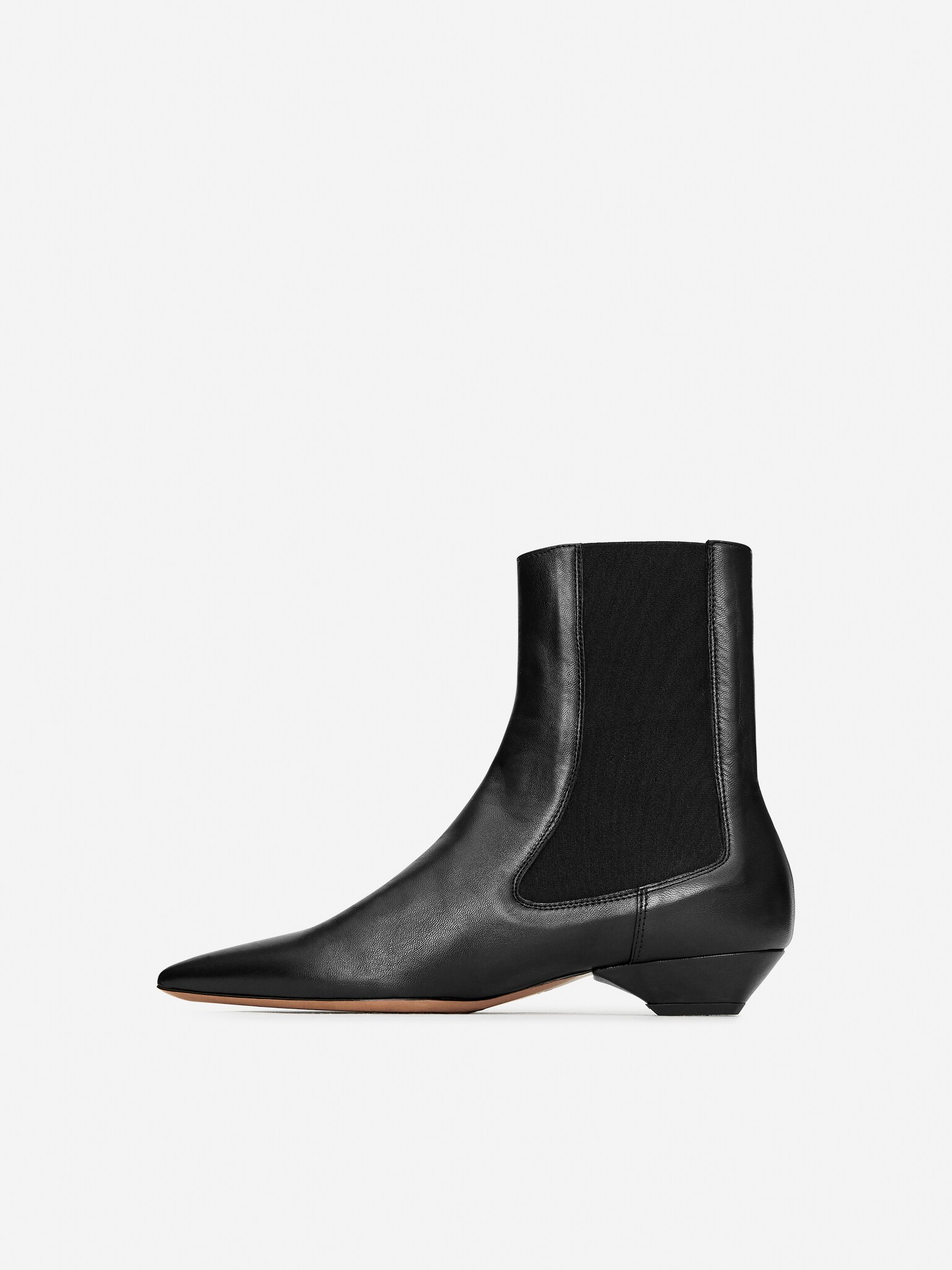 Bottines pointues en cuir - Noir - 2