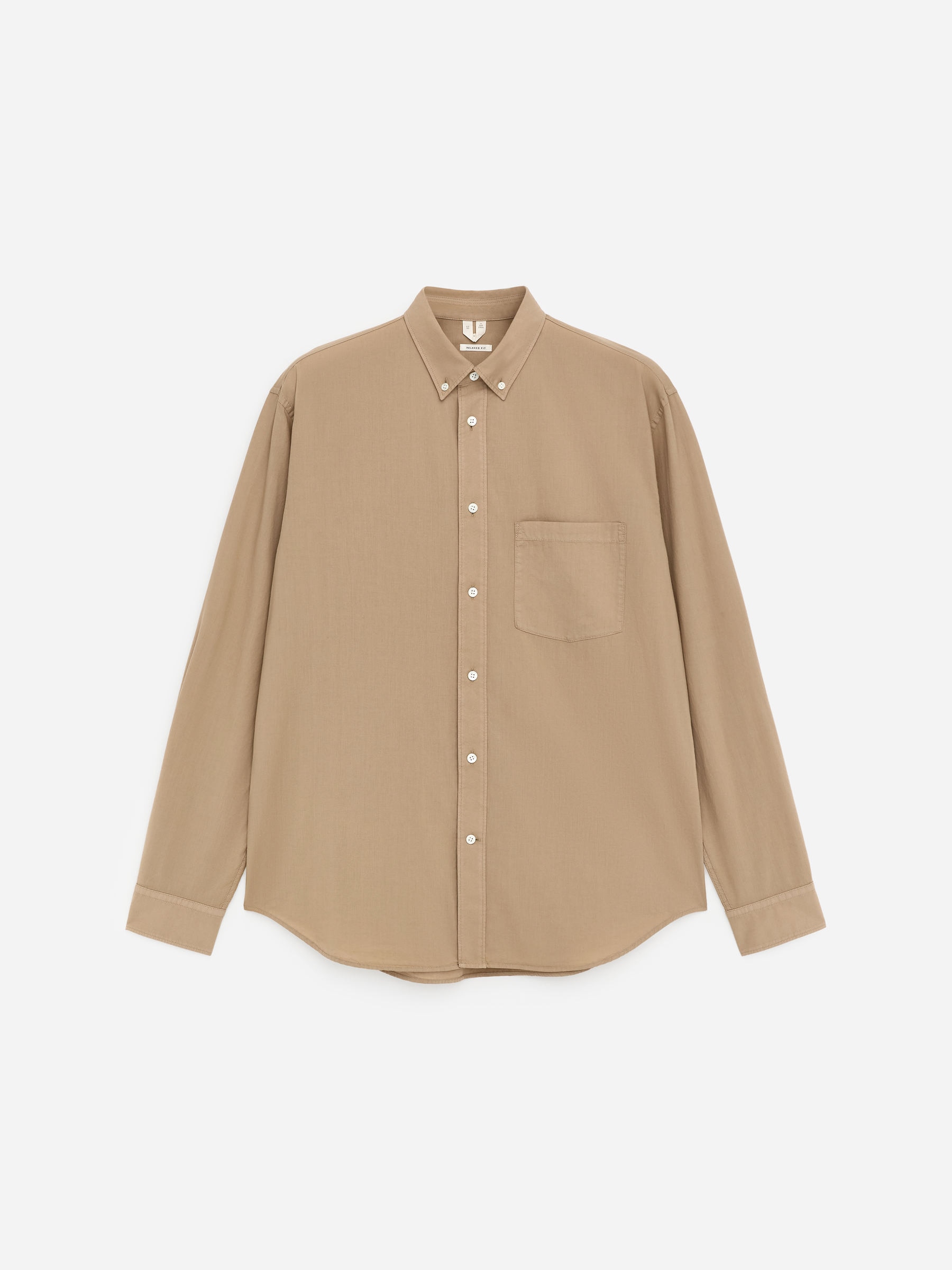 Chemise en popeline décontractée-#91856F-18565