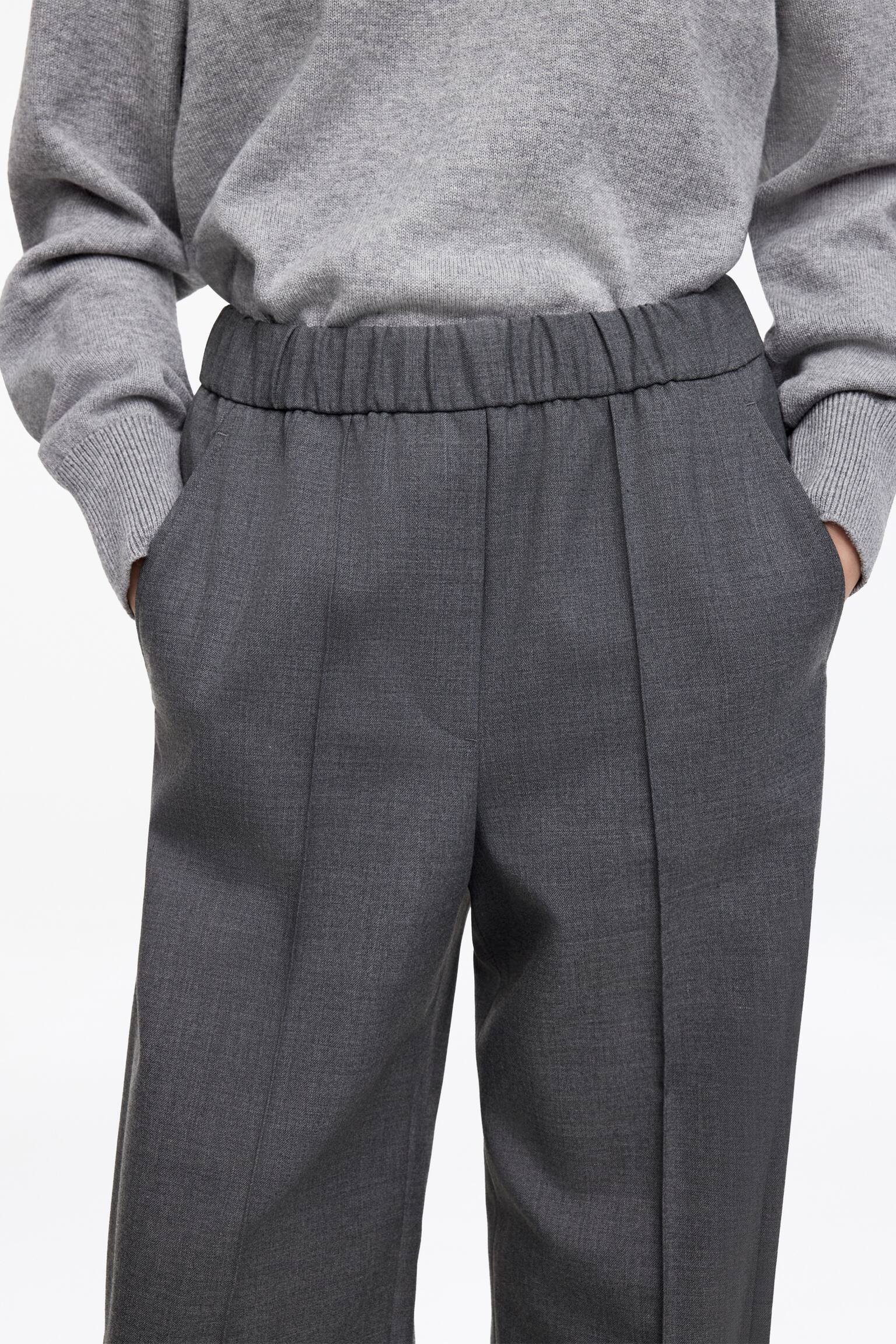 Skreddersydde bukser med elastisk midje - Mørkegrå/Svart/Mørkegrønn - 8