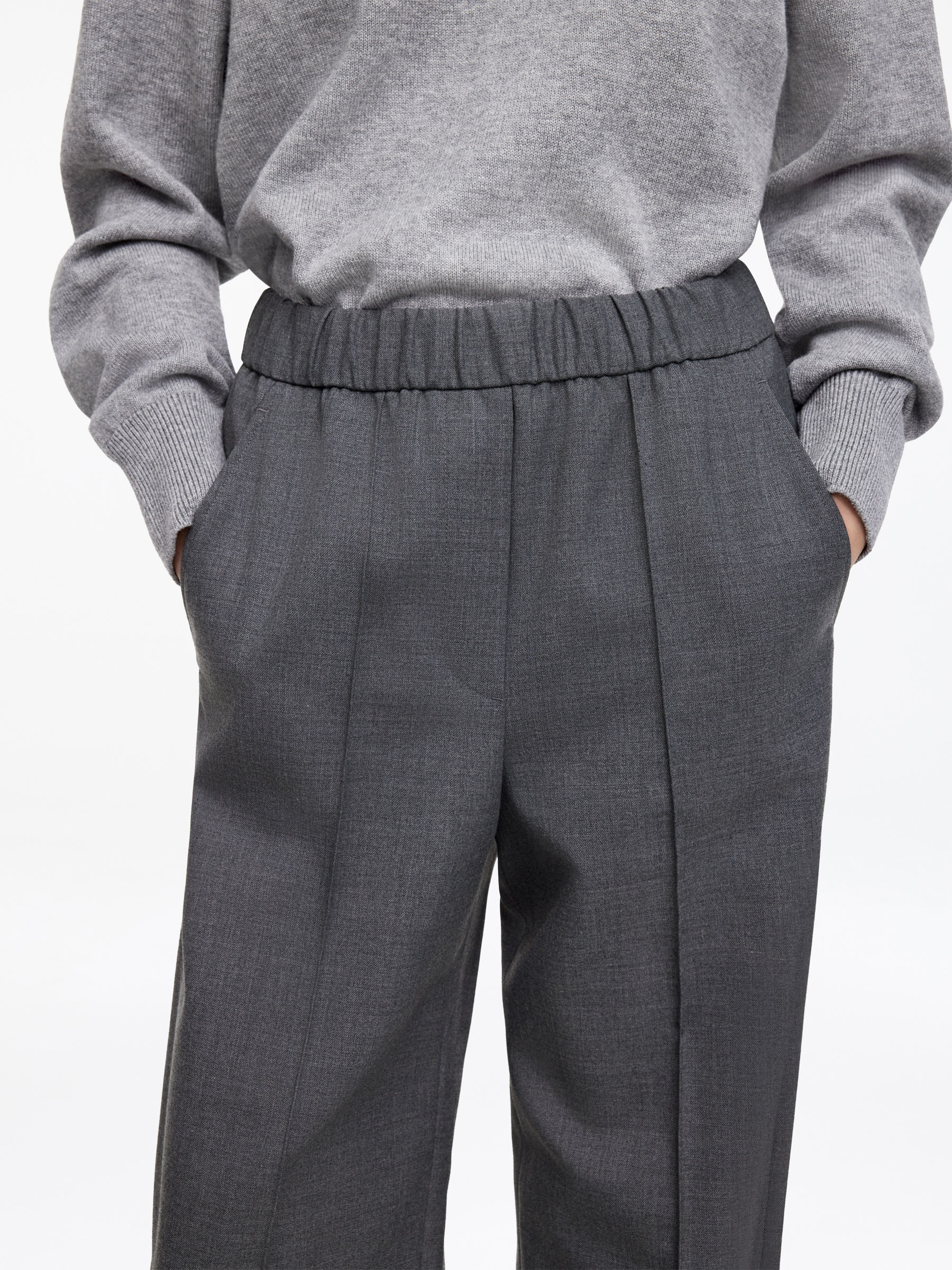 Elegante Hose mit Elastikbund - Dunkelgrau - Relaxed Fit - Women - StillMedia/Lookbook - 8