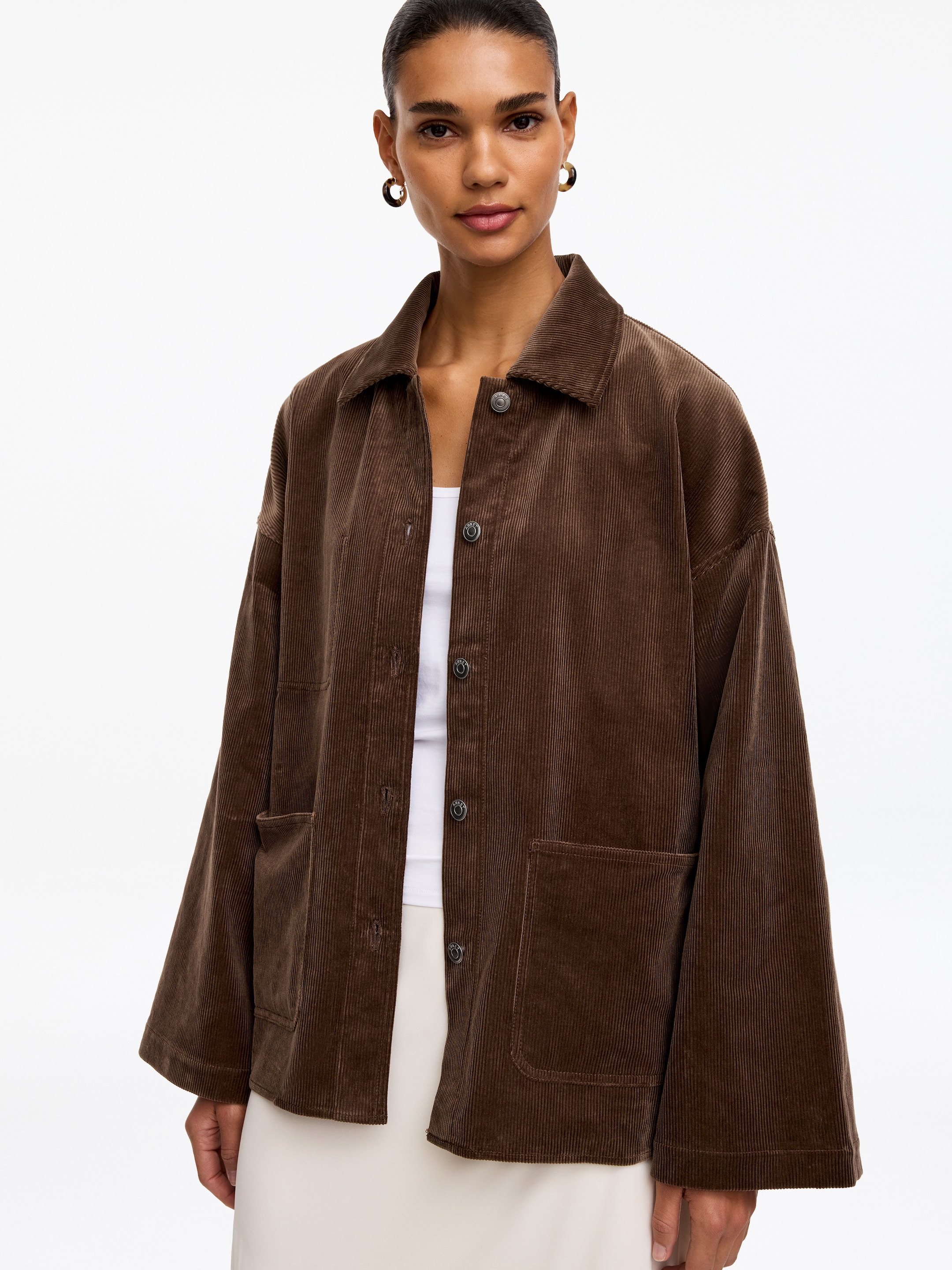 Relaxed Corduroy Overshirt - Dark Mole - Loose fit - women - StillMedia/Lookbook - 5