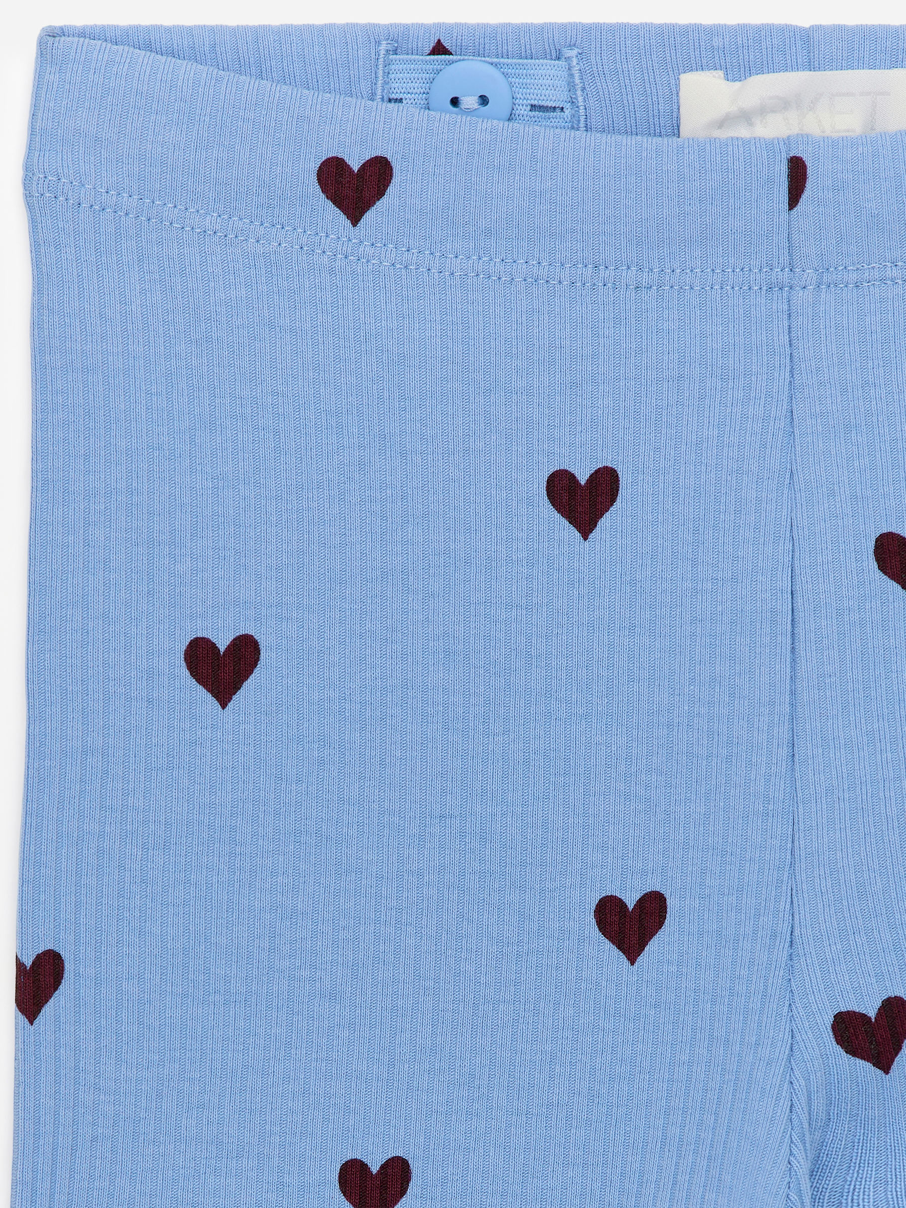 Ribbed Leggings - Blue/Burgundy Hearts - Slim fit - Children - StillMedia/DescriptiveDetail - 3