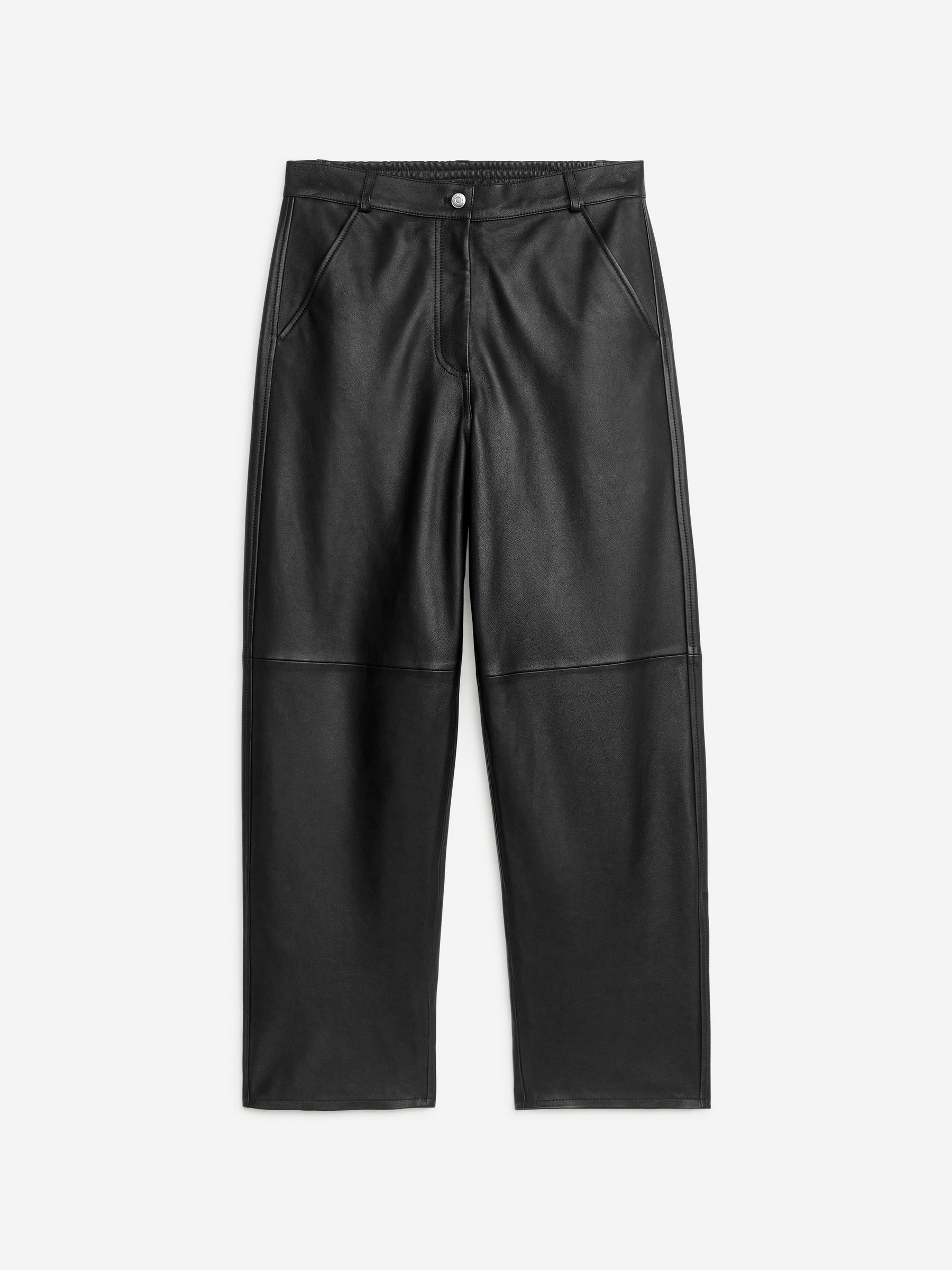 Pantalon en cuir décontracté-#272628-7903