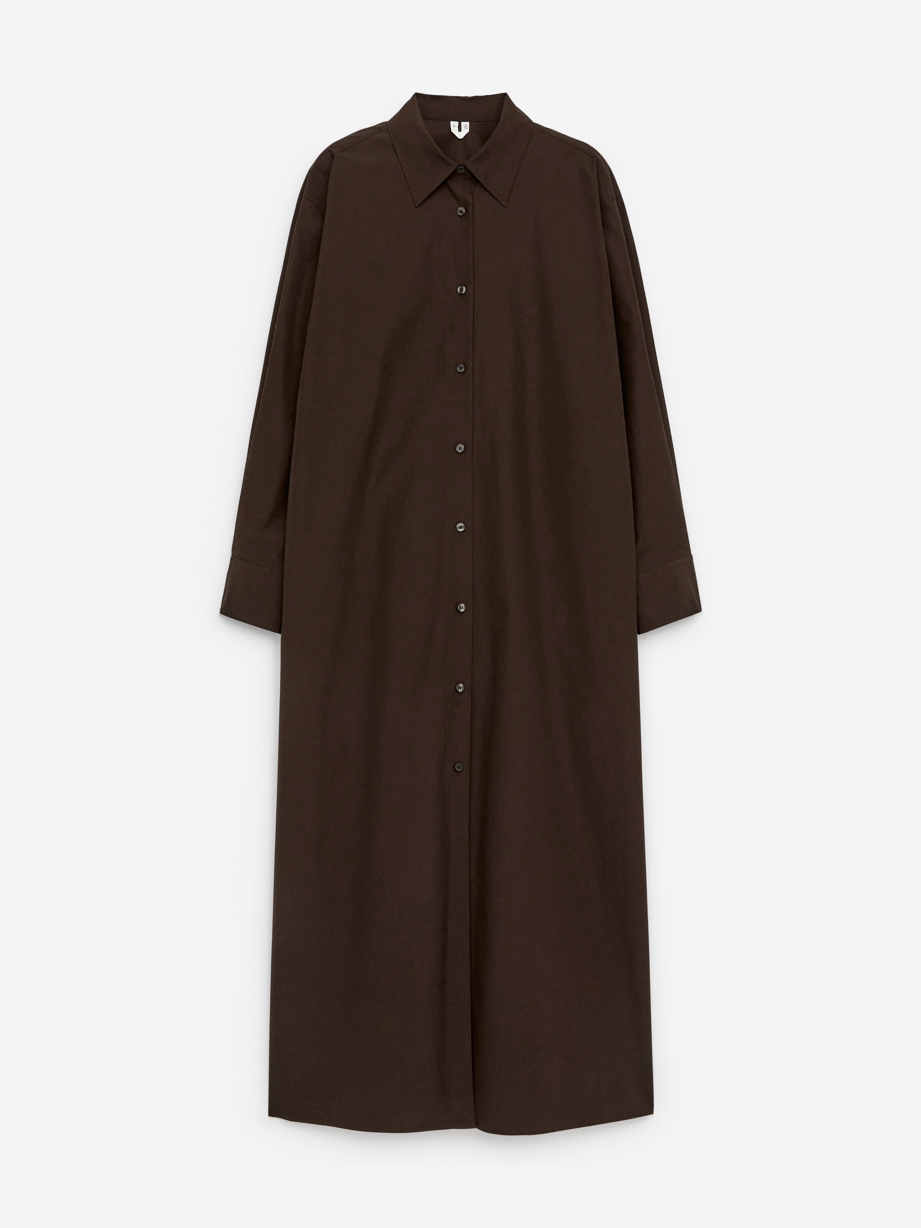 Oversized Shirt Dress-Brown-15815