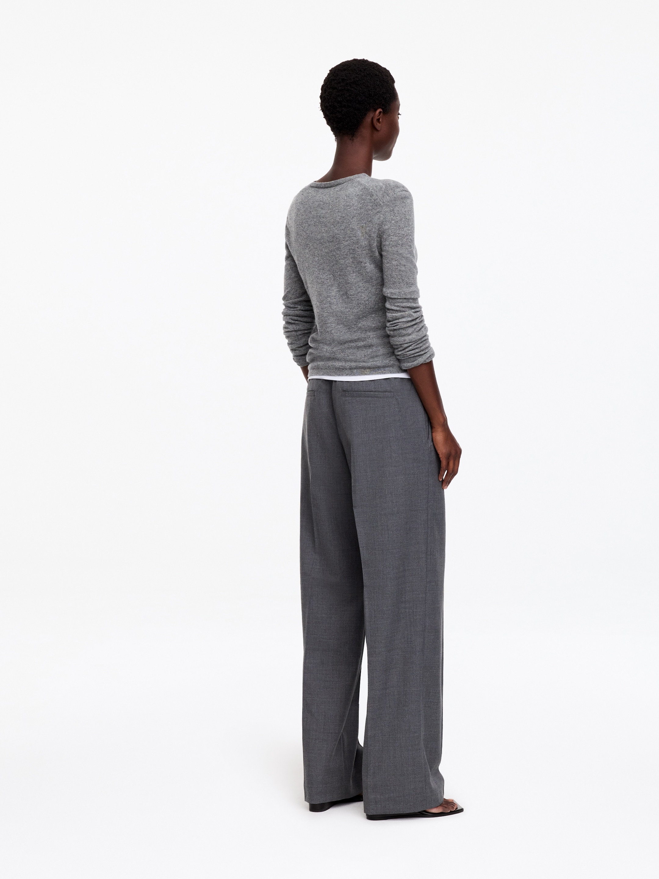 Pantalones sastre con cintura elástica - Gris oscuro - Corte relajado - women - StillMedia/Lookbook - 14