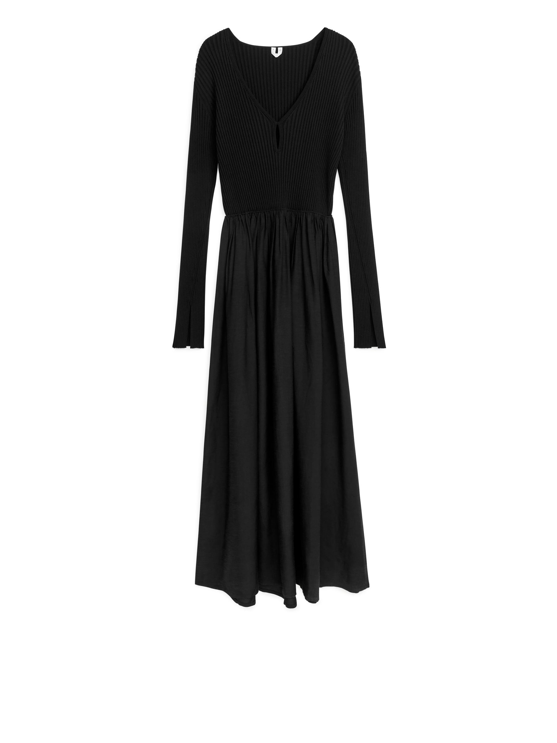 Combined Midi Dress-#272628-4546