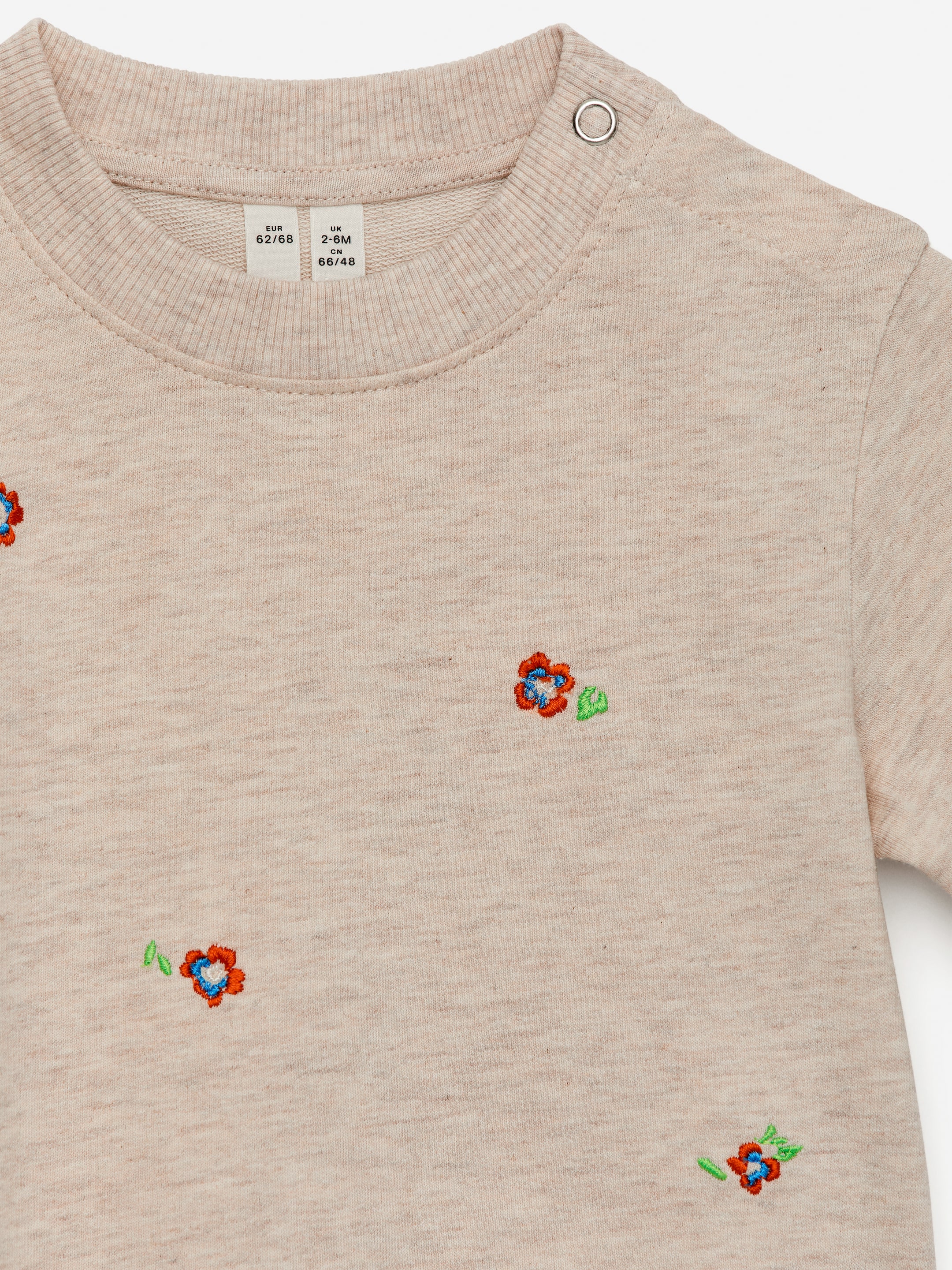 View larger image: Embroidered Sweatshirt Romper - Beige - Kids | H&M GB 3