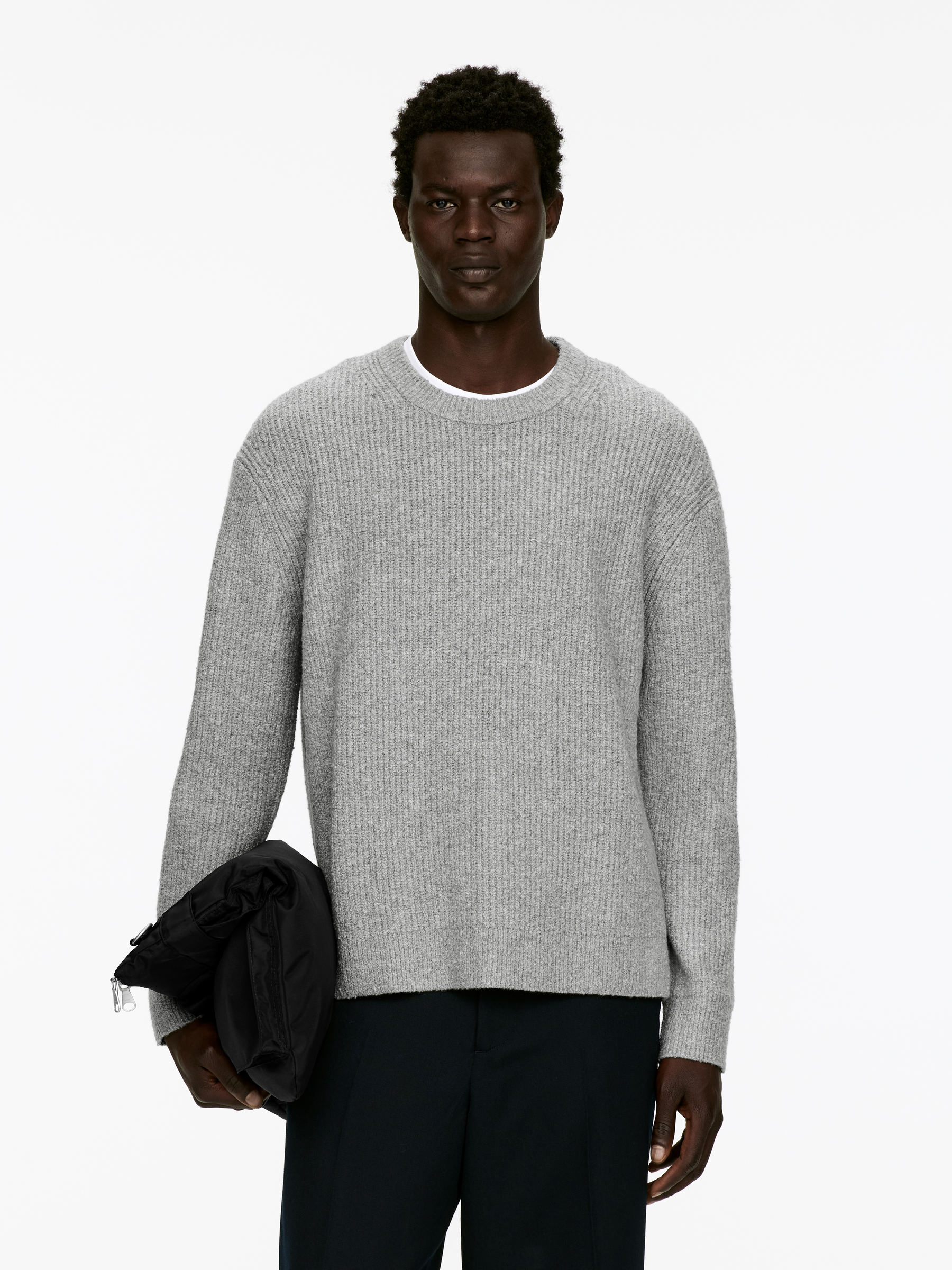 Cotton-Blend Jumper - Grey Melange - Regular fit - Men - StillMedia/Lookbook - 5