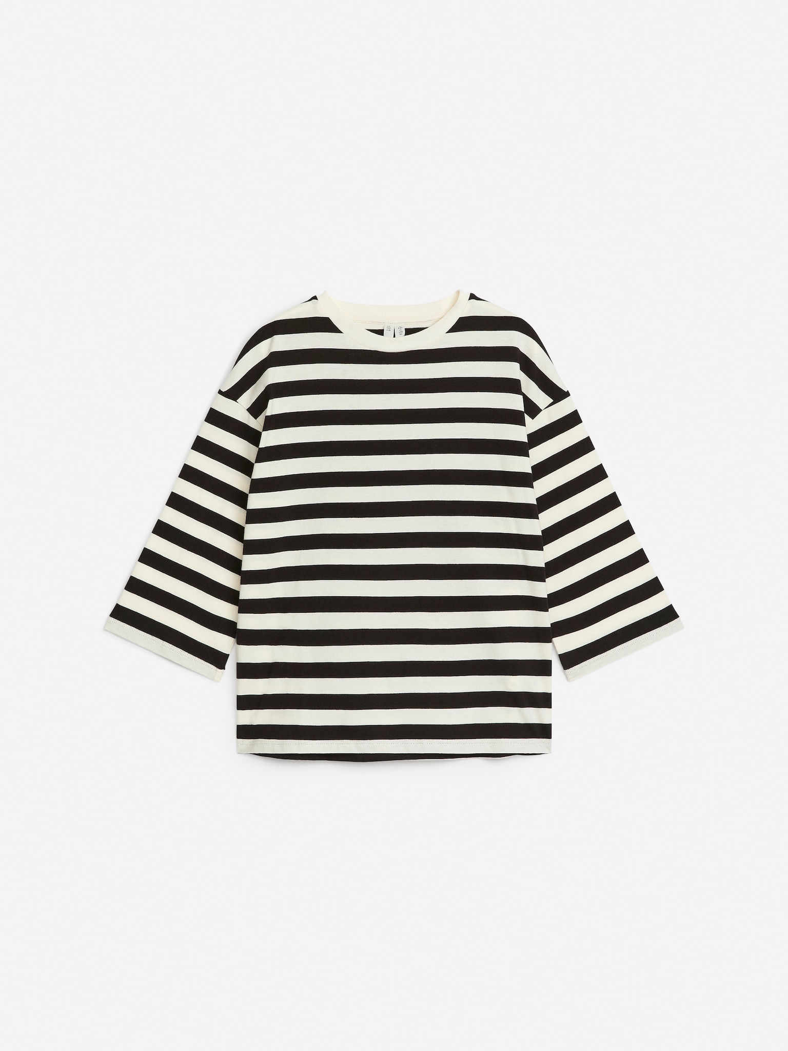 Oversized Long-Sleeved T-Shirt - Black/White