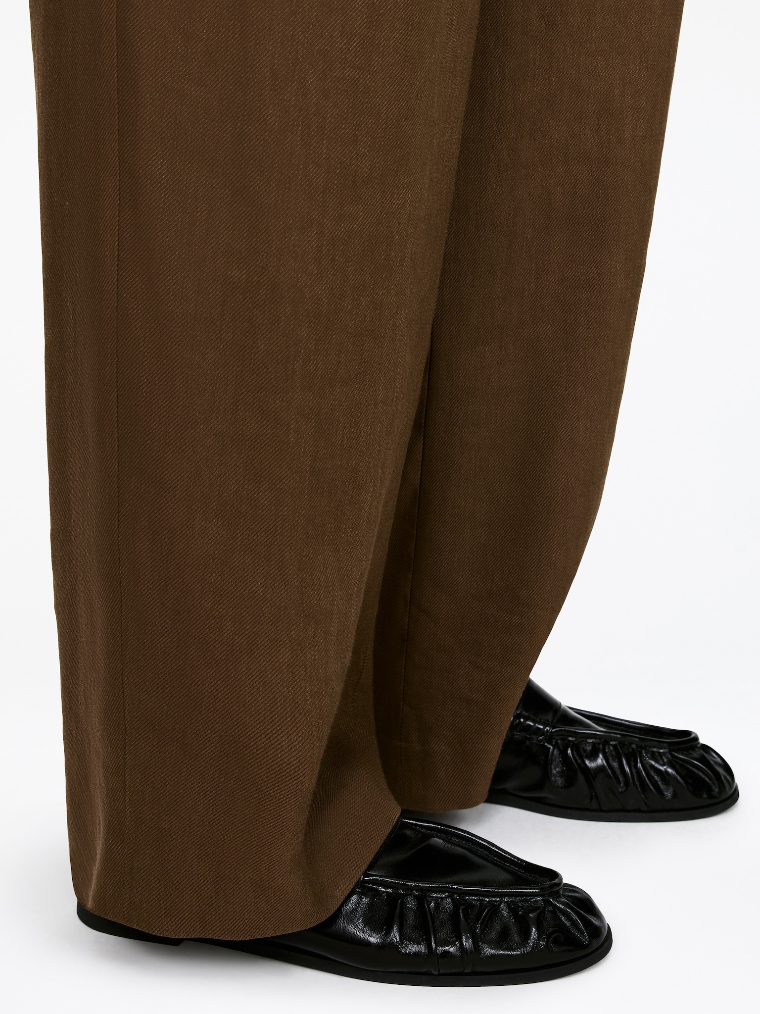 Lacquered Leather Loafers - Black - 1