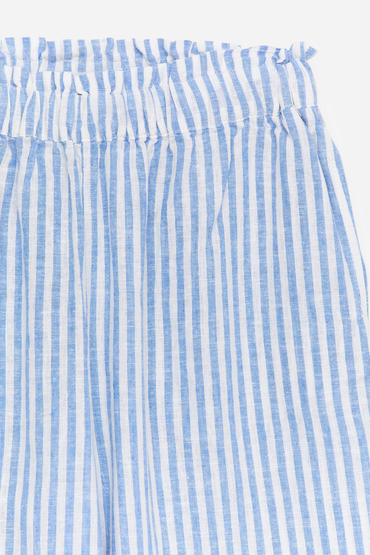 Rennot housut puuvilla-pellavaa - Valkoinen/sininen/Vaaleanpunainen/valkoinen - 4