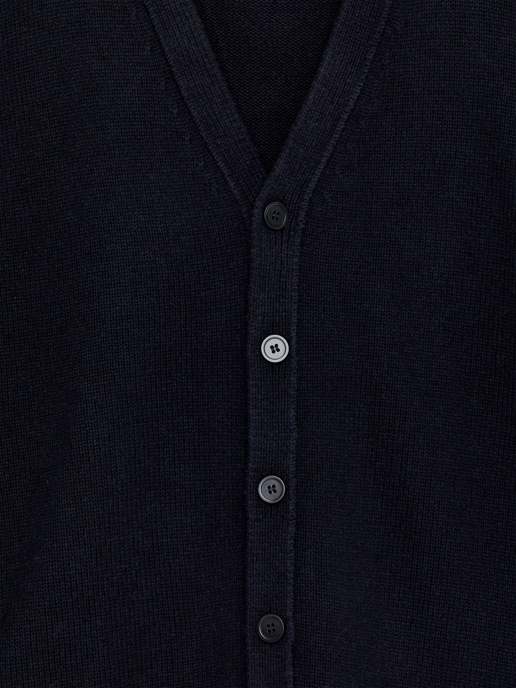 V-Neck Wool Cardigan - Dark Blue - Loose fit - Men - StillMedia/DescriptiveStillLife - 1