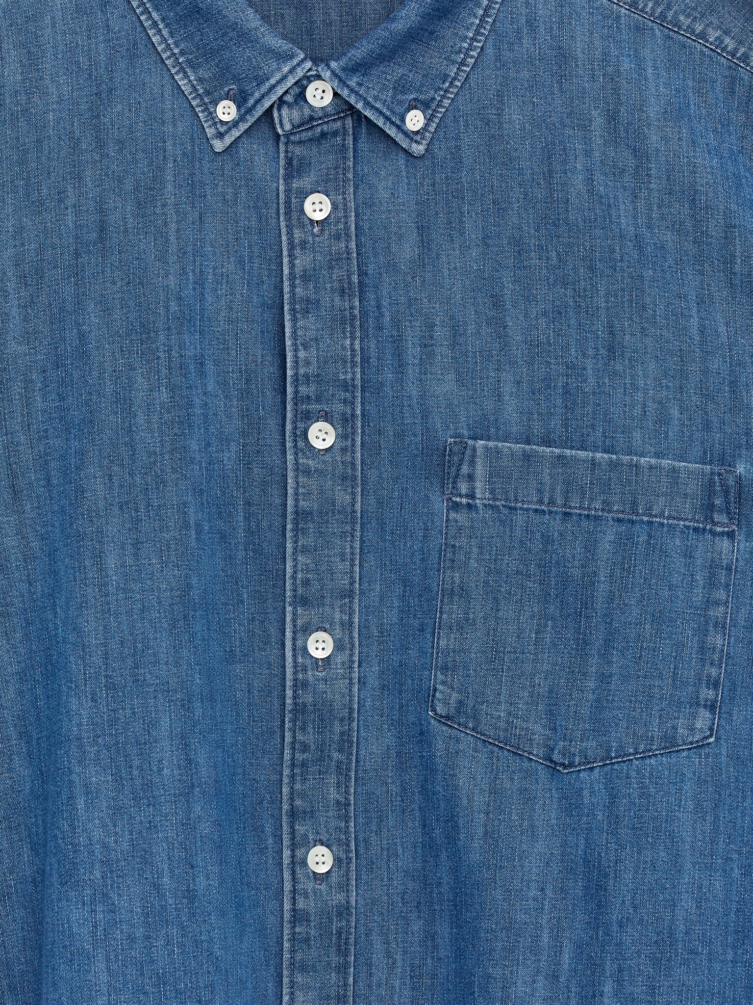 Denim Shirt - Washed Blue/Light Blue/Black - 4