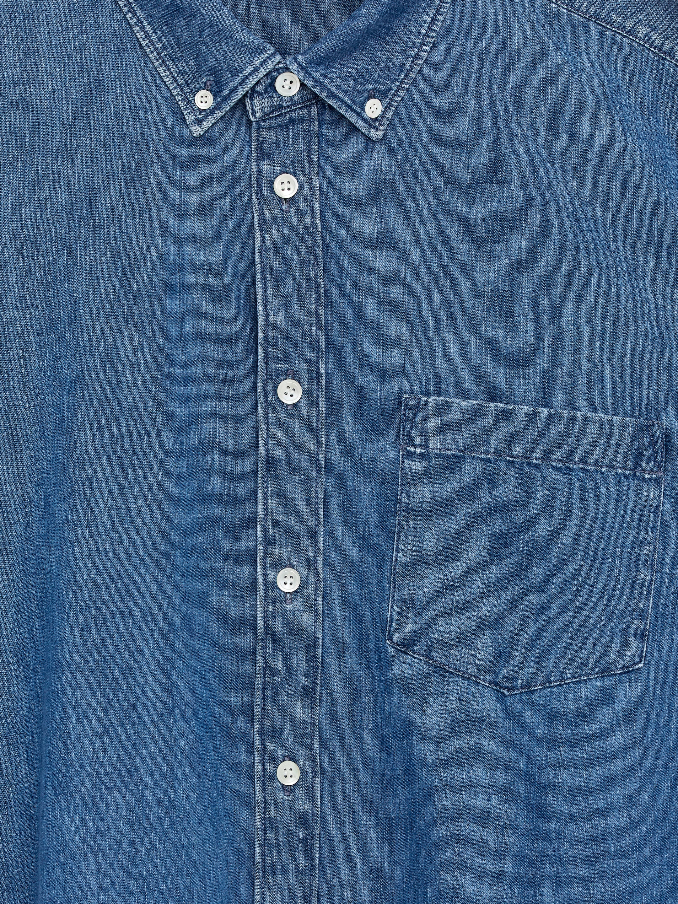 Ingrandisci l'immagine: Denim Shirt - Washed Blue - UOMO | H&M CH 7