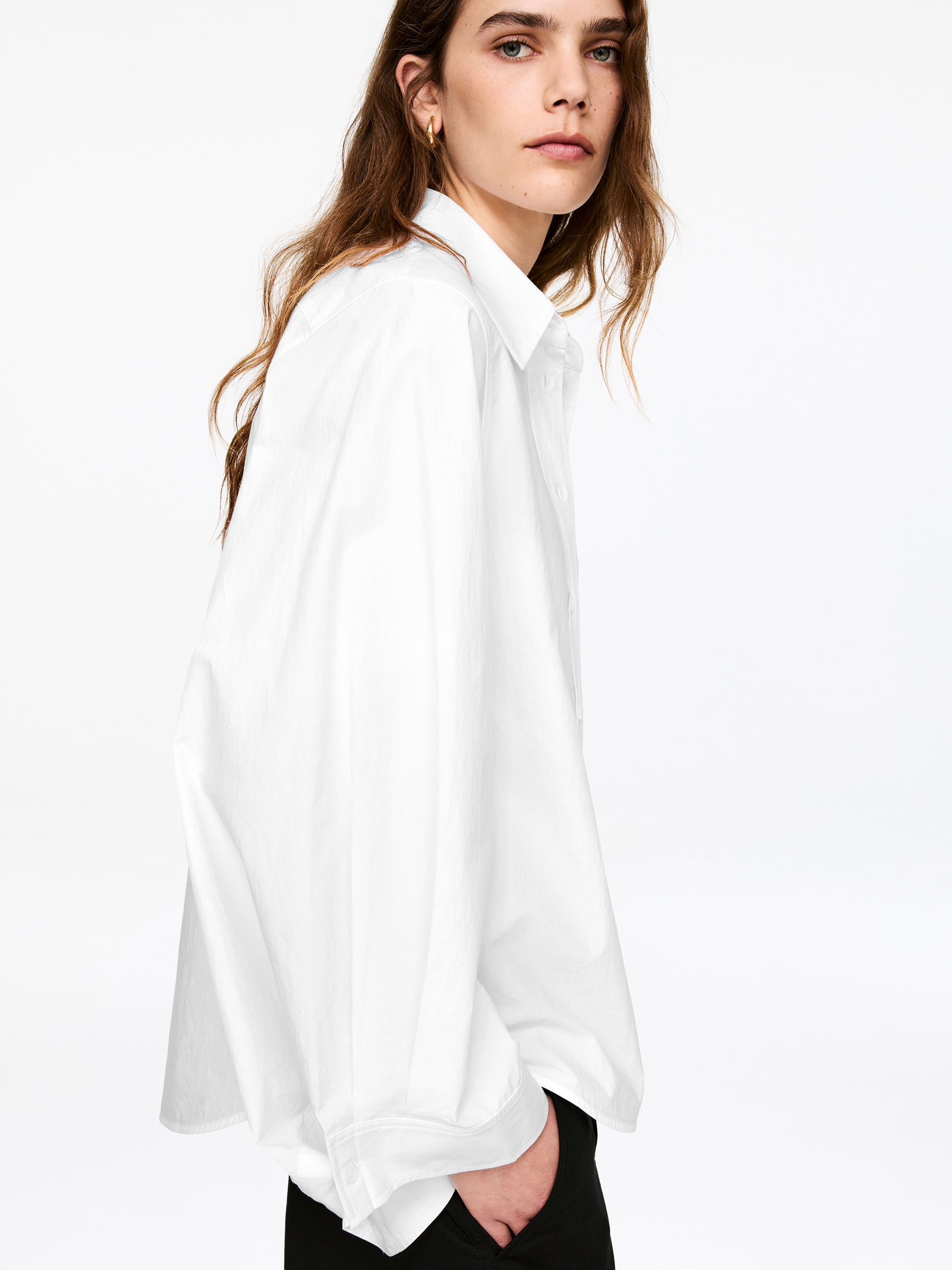 Volume-Sleeve Shirt - White - Regular fit - Women - StillMedia/Lookbook - 4