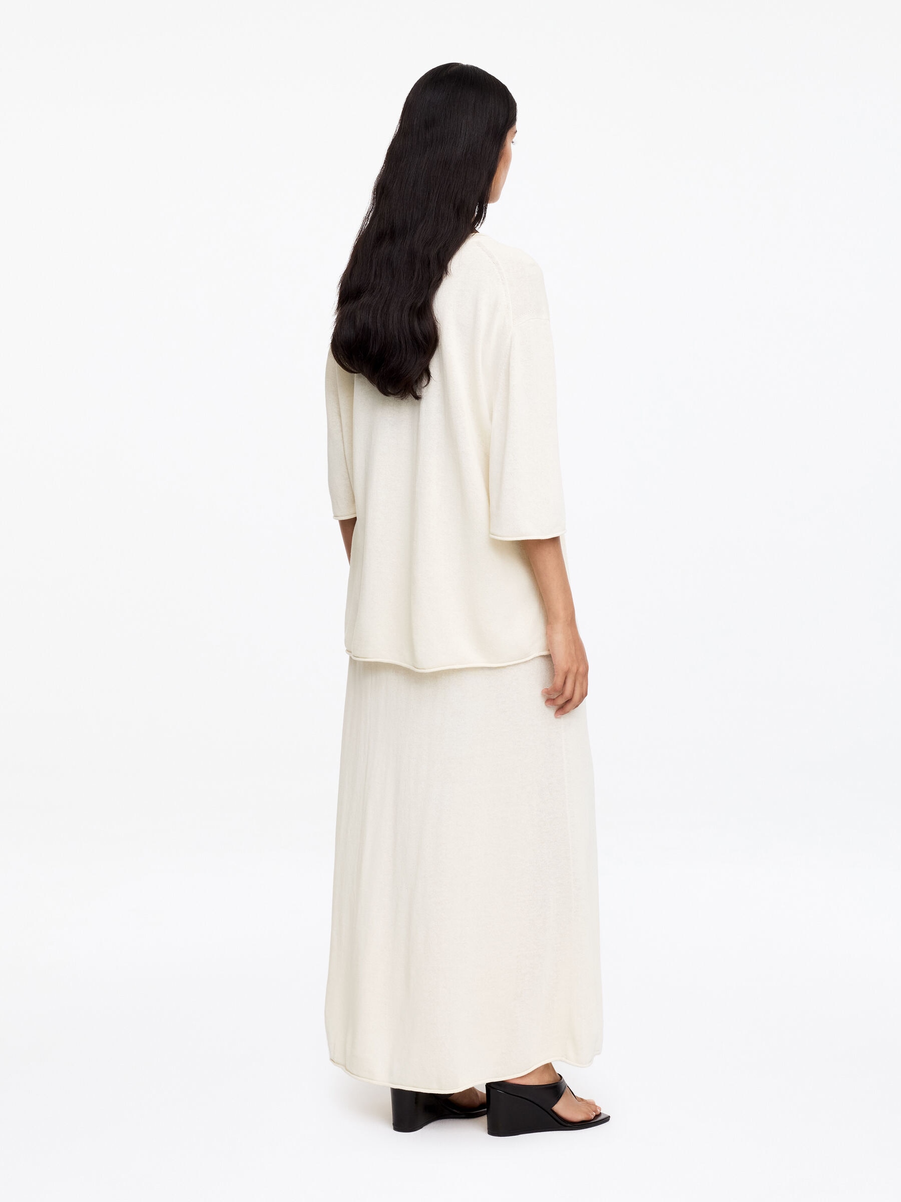 Knitted Linen Blend Top - Off-white - Oversized - Women - StillMedia/Lookbook - 4