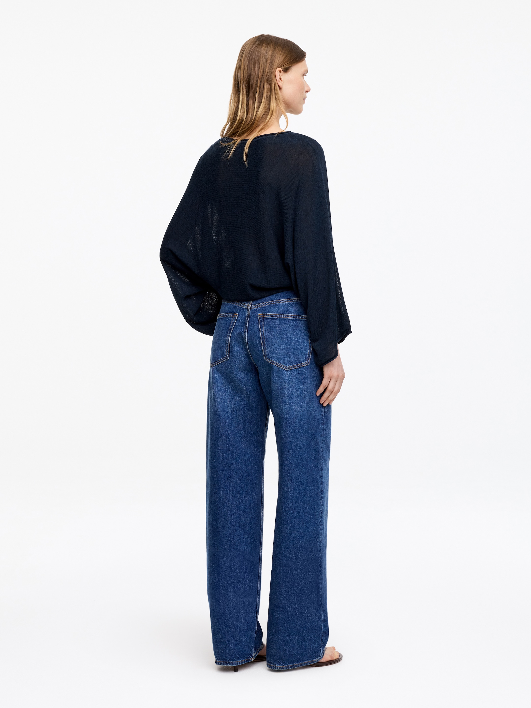 Top mit Drapierung - Dunkelblau - Loose Fit - Damen - StillMedia/Lookbook - 5
