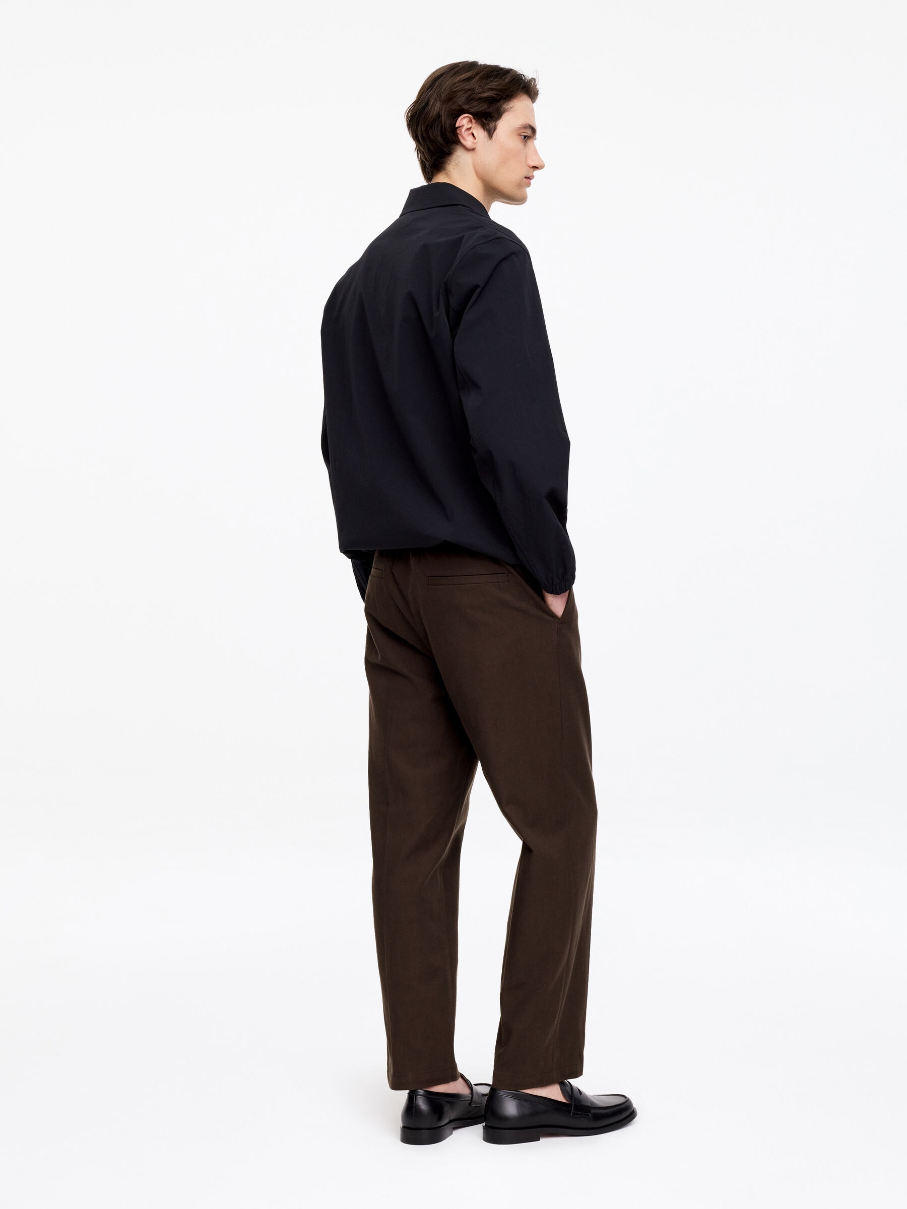 Relaxed Cotton Lyocell Trousers - Brown - Relaxed fit - Men - StillMedia/Lookbook - 3