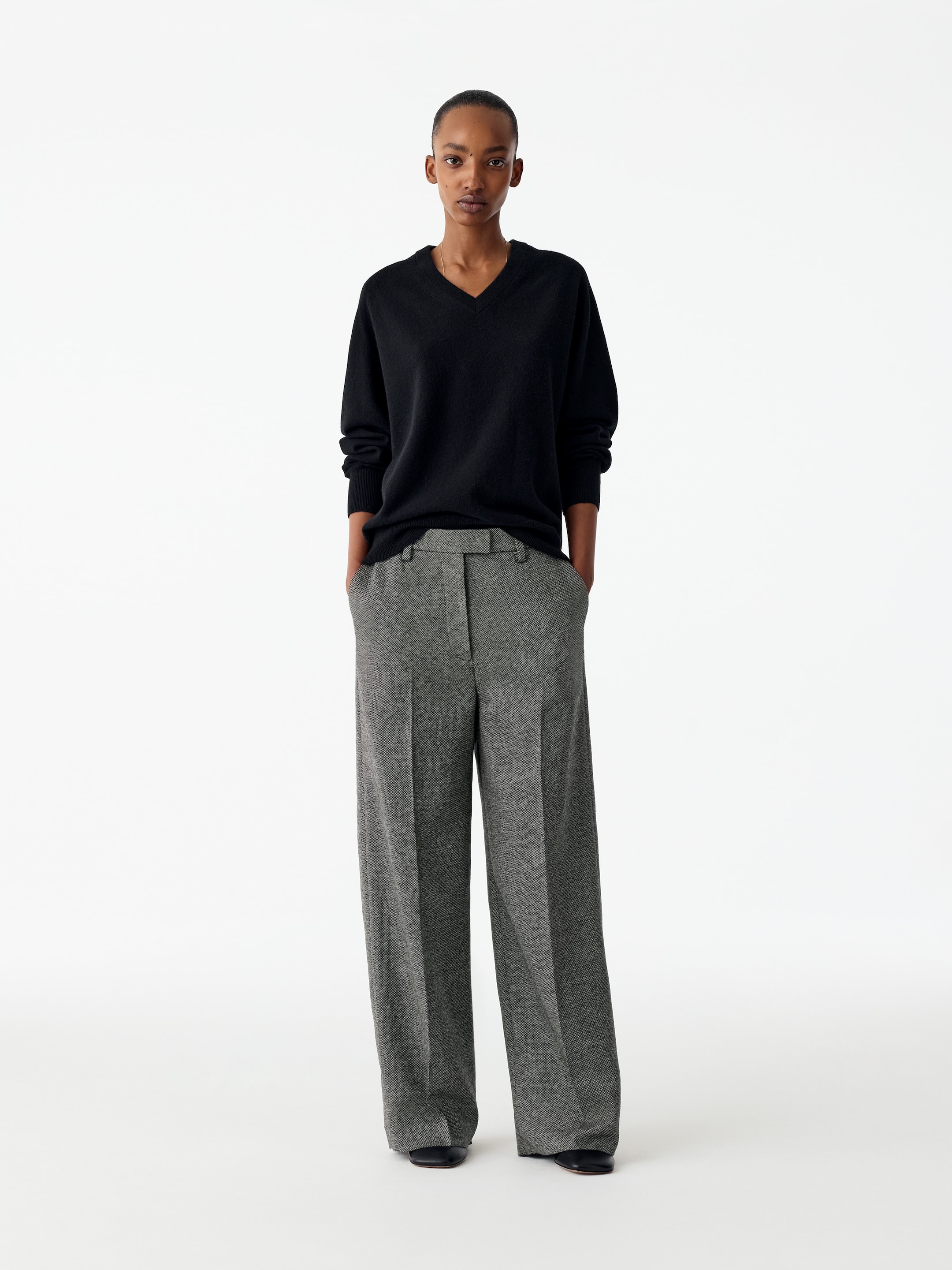 Relaxed Wool Trousers-Grey-21245