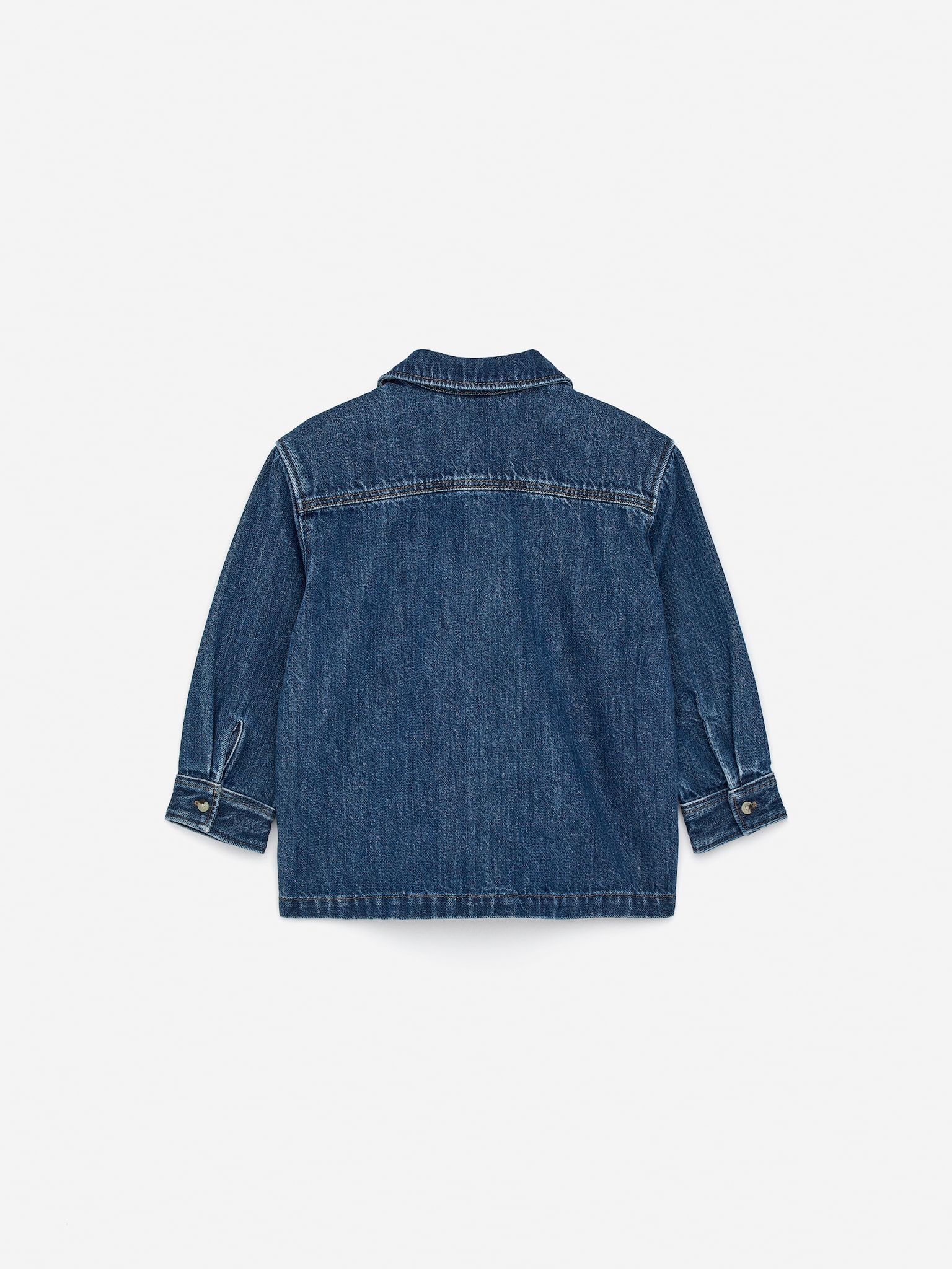 Sobrecamisa denim lavada - Azul oscuro/Verde - 2
