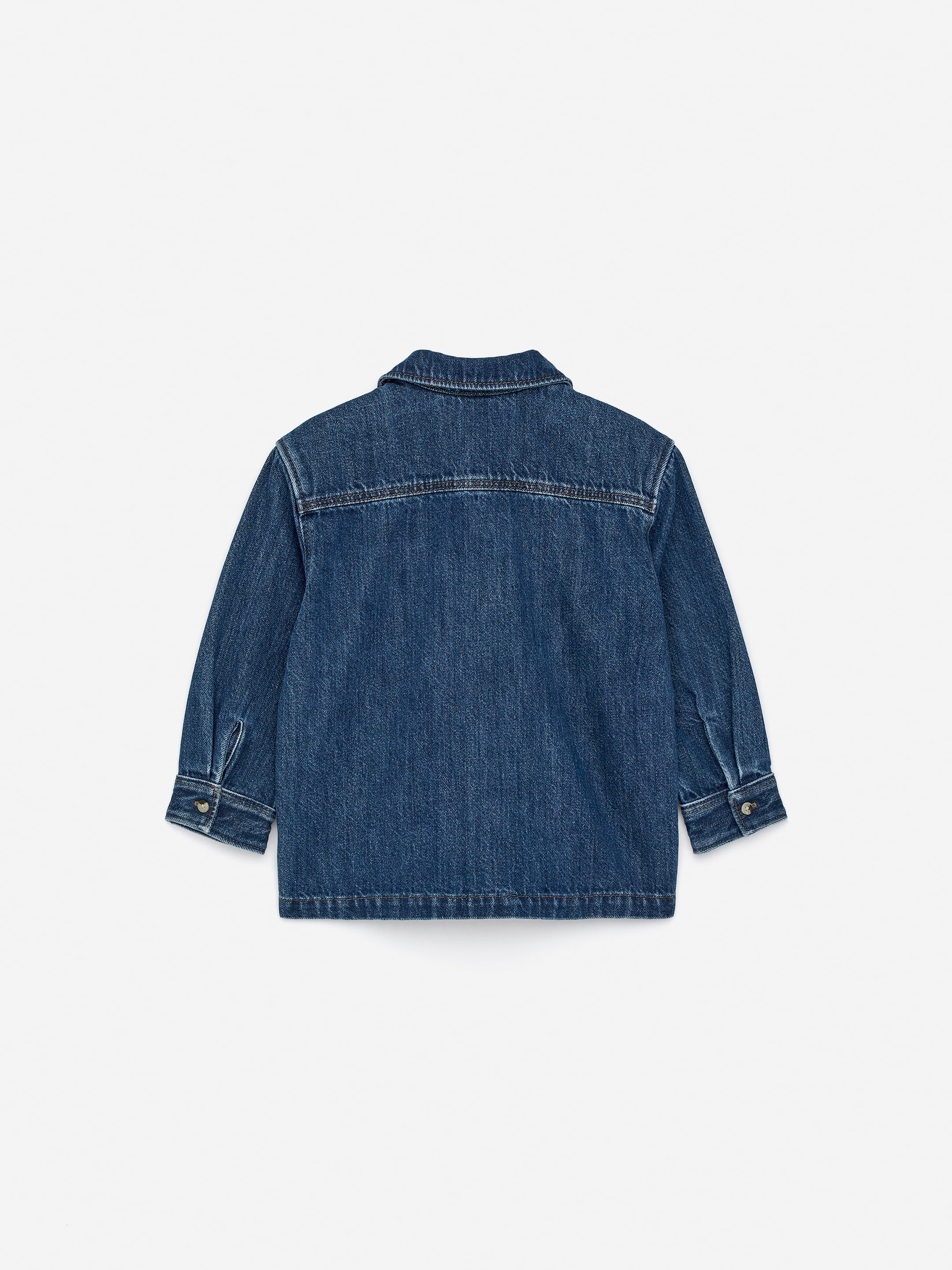 Overshirt i denim med en tvättad look - Mörkblå - Regular fit - Children - StillMedia/DescriptiveStillLife - 2