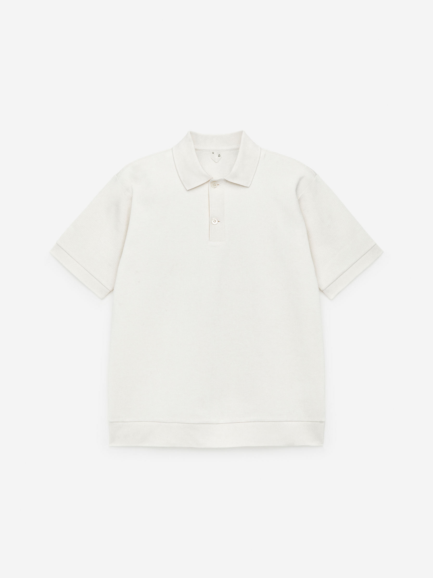 Textured Polo Shirt-#EEEDE4-14301