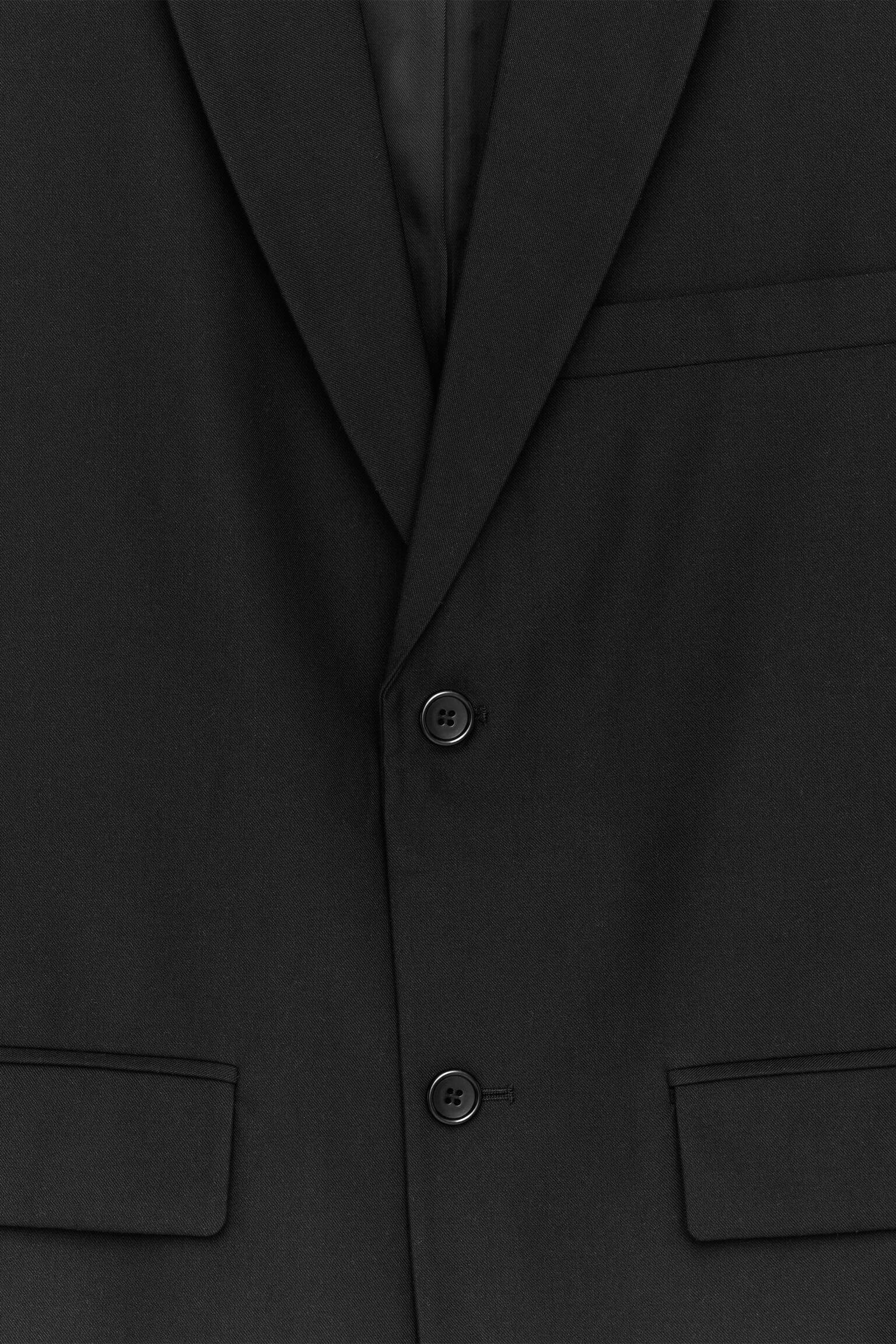 Sako z vlny a bavlny - Černá - 3