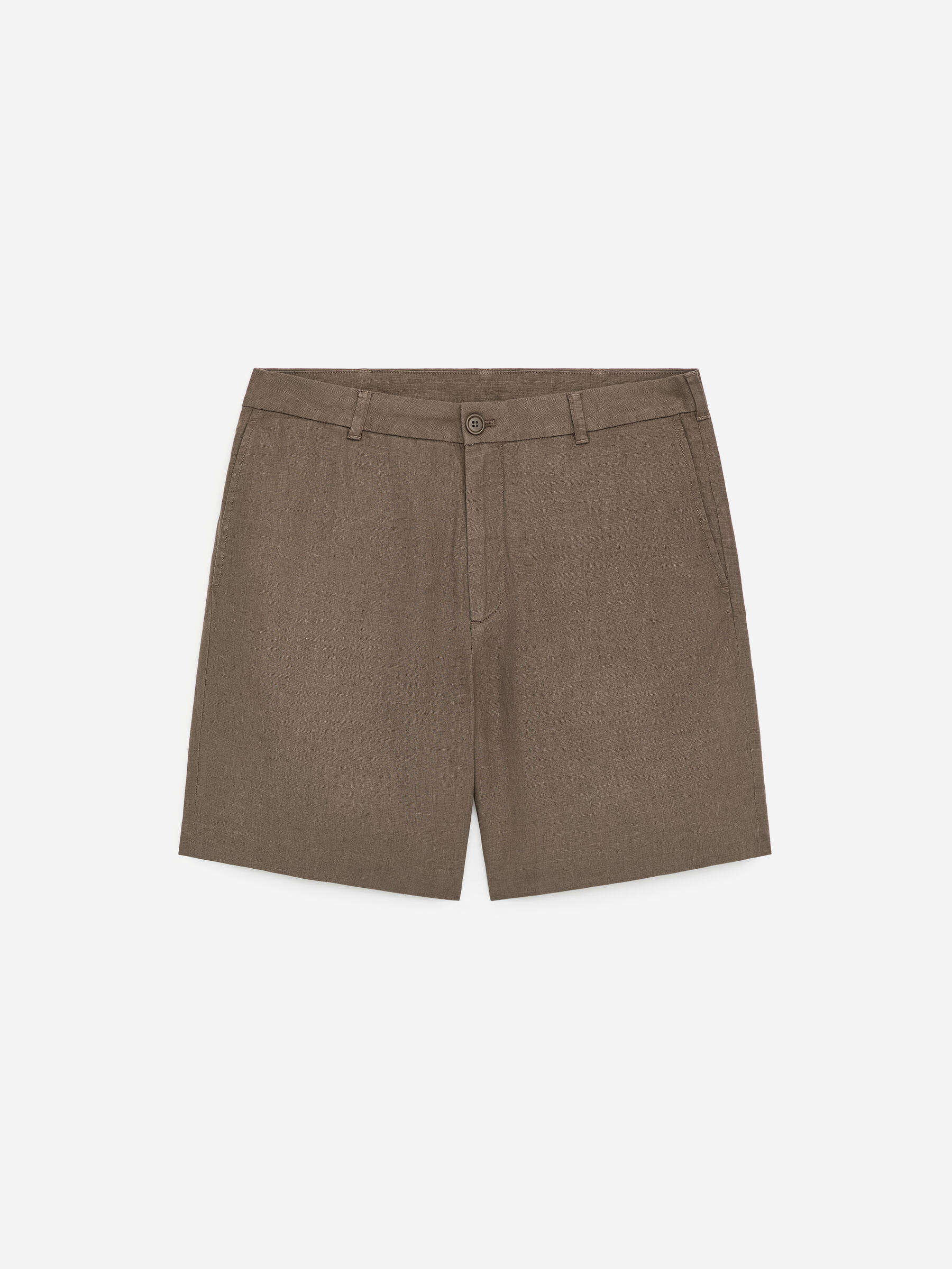 Pantalones cortos de lino - Topo oscuro - Corte estándar - Men - StillMedia/DescriptiveStillLife - 1