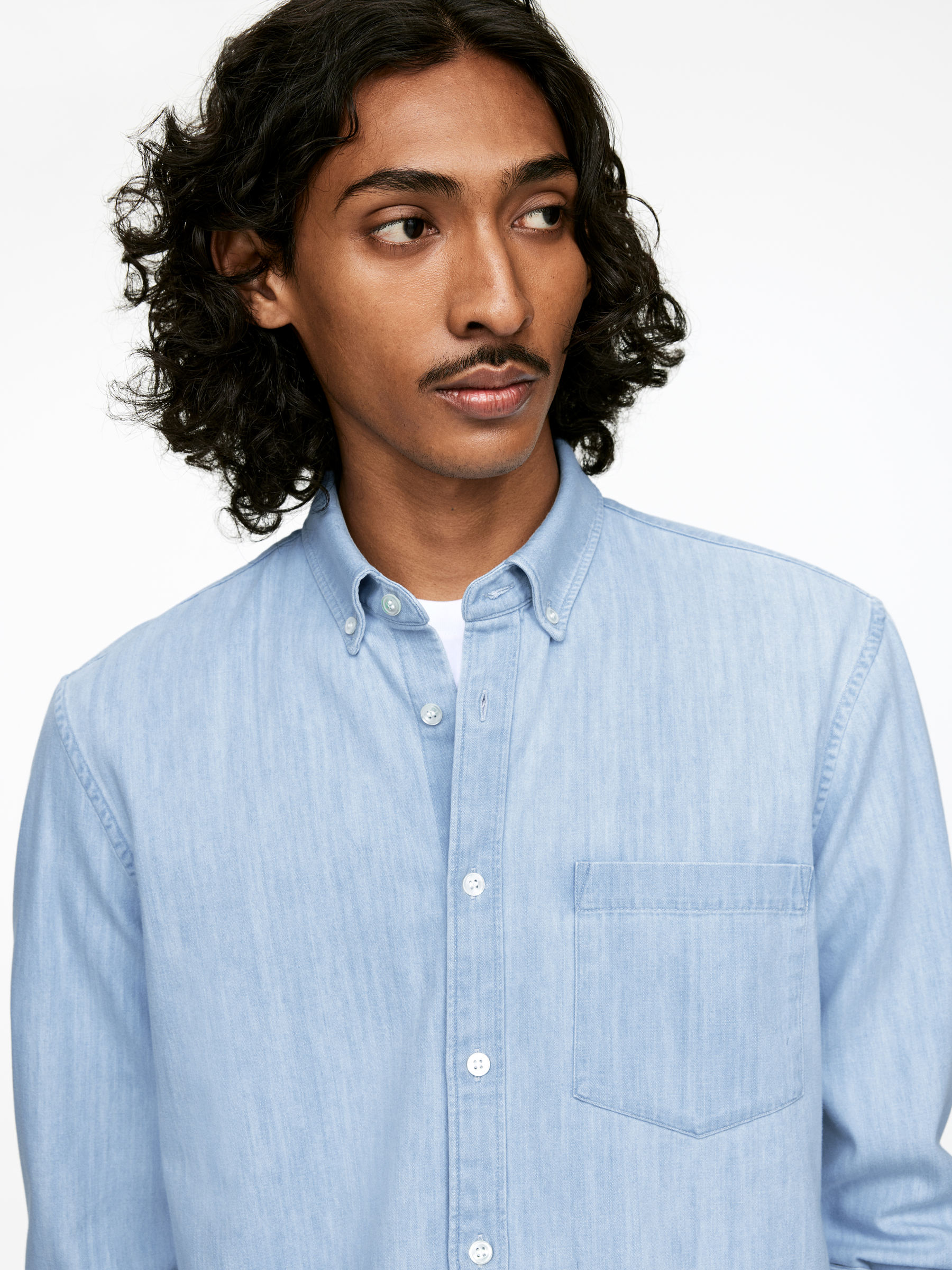 Denim Shirt - Light Blue - Regular fit - Men - StillMedia/Lookbook - 4