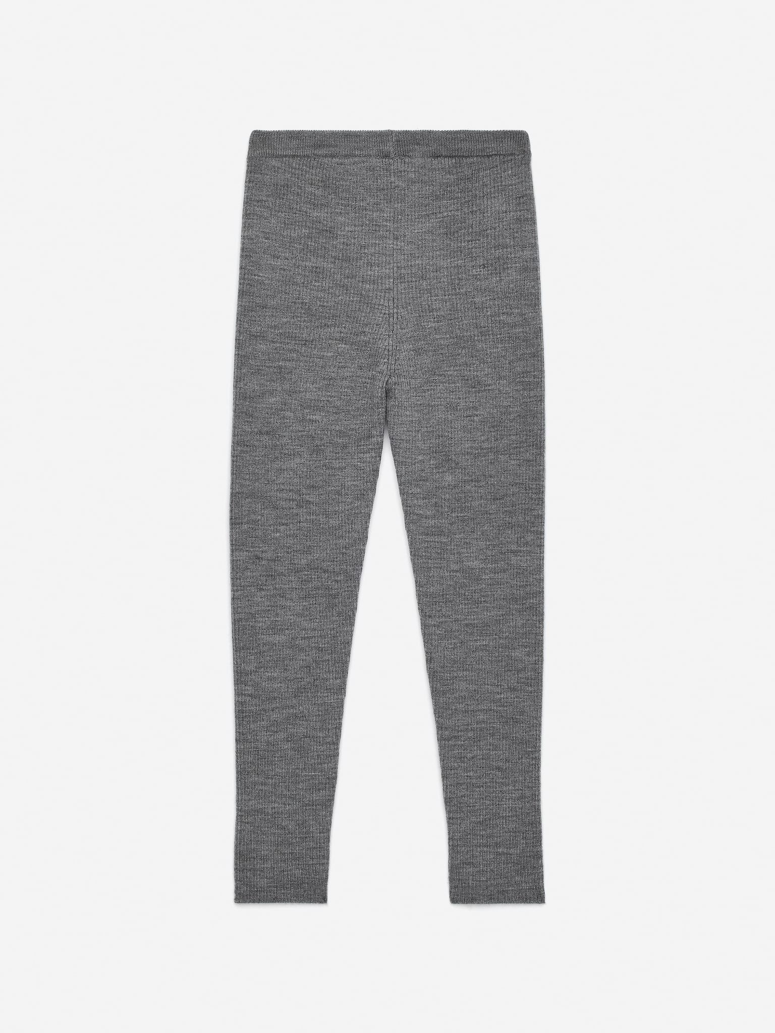 Leggings côtelés en laine mélangée - Gris chiné/Noir - 3