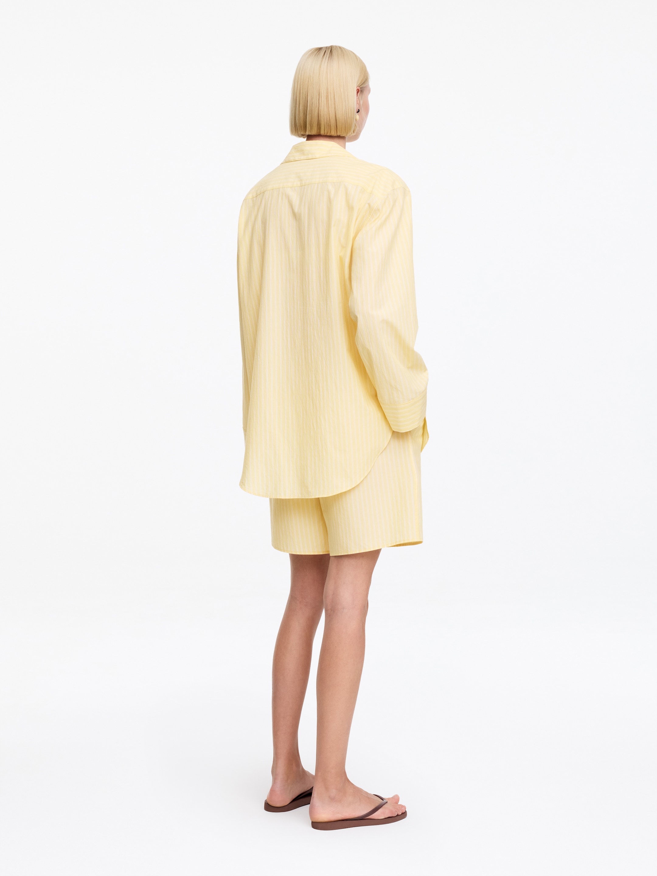 Camisa de popelina con cuello cubano - Amarillo - Corte holgado - Women - StillMedia/Lookbook - 3