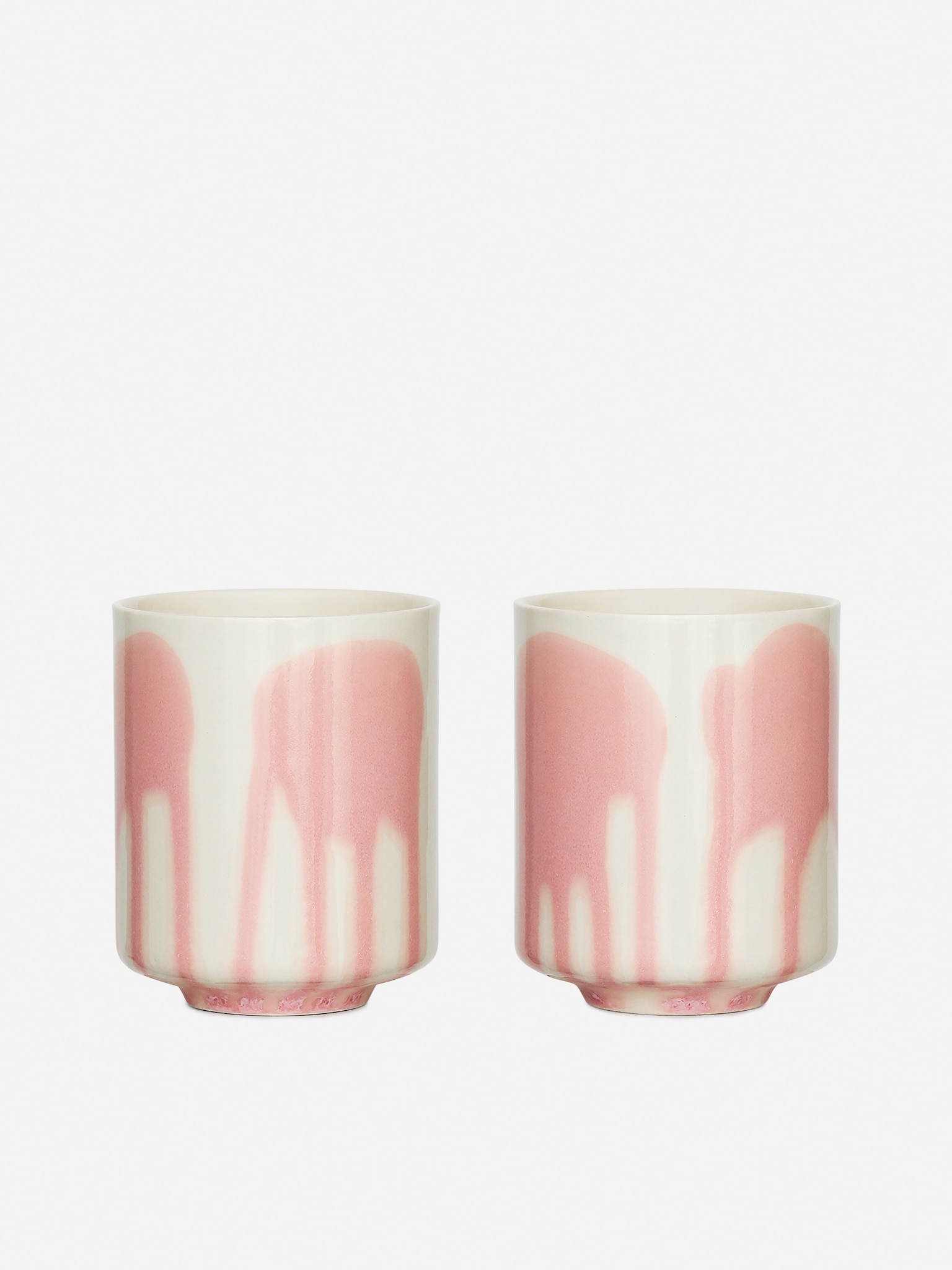 Sada 2 kameninových šálok - Pink/Off White/Biela/modrá dip/Biela/Červená/Biela/Modrá/Biela/Modrá/Biela/Modrá/Biela/Tmavomodrá/modré bodky - 1