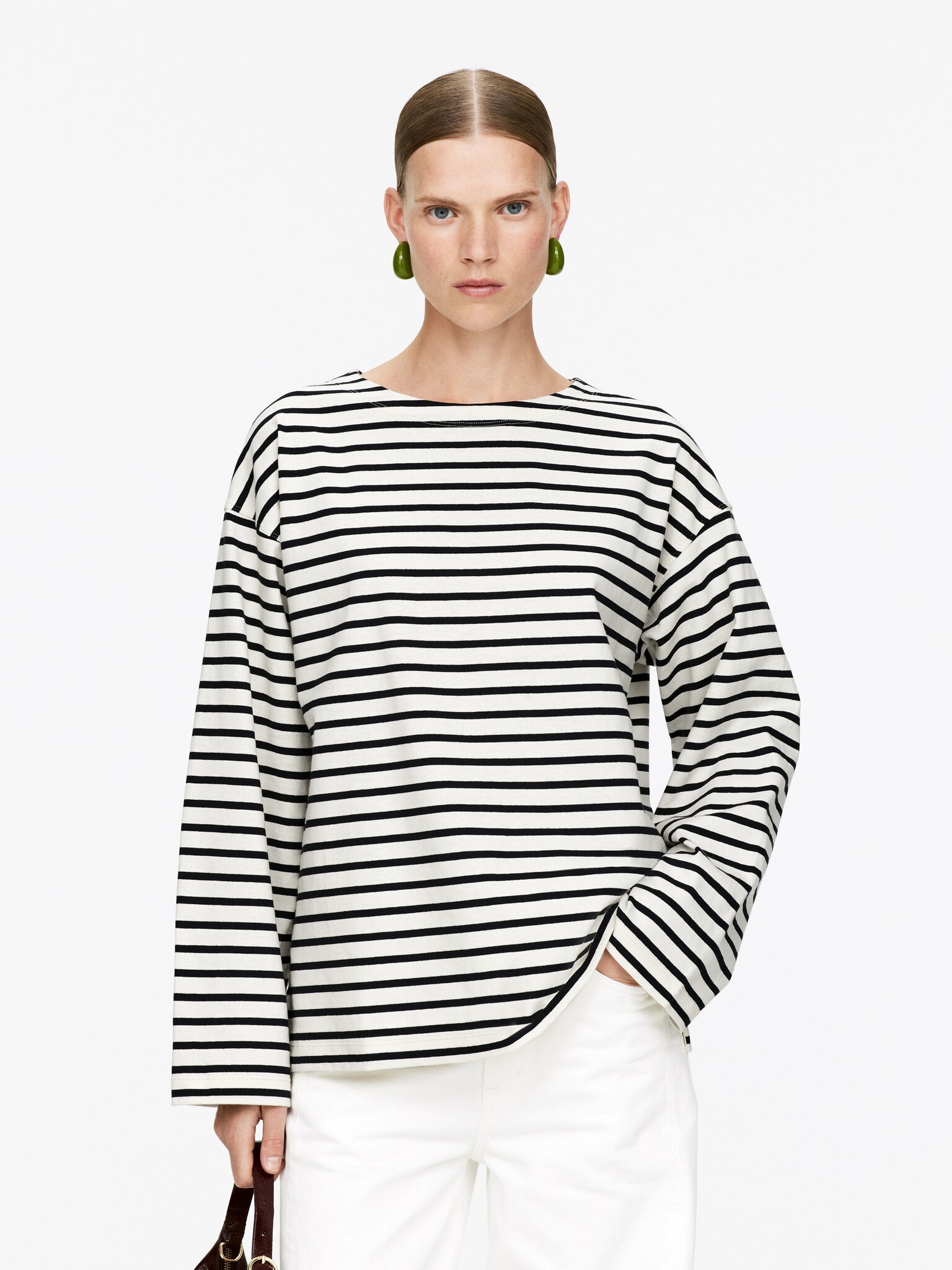 Long-Sleeve T-Shirt - Dark Blue/Off White - 1