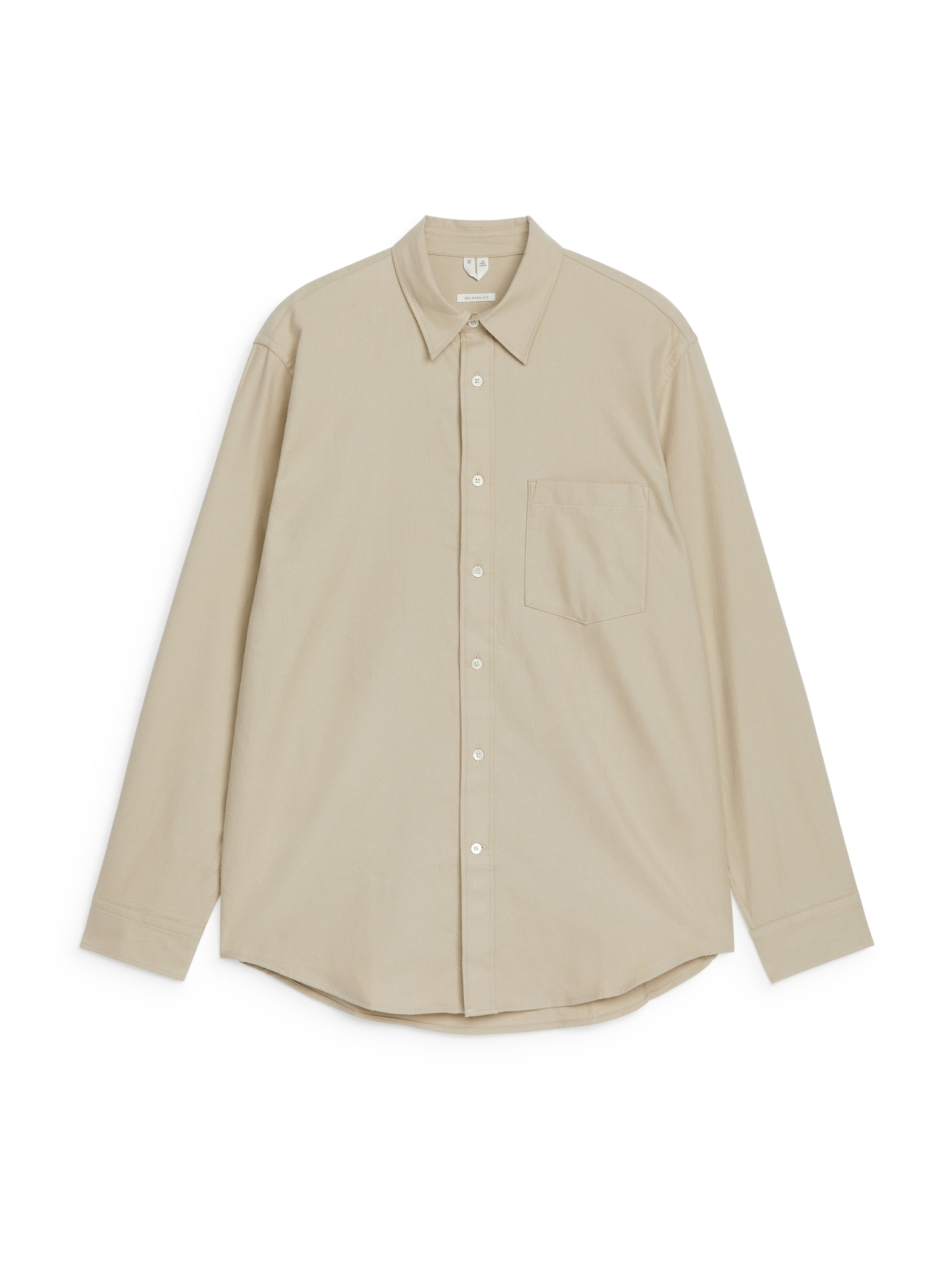 Relaxed Flannel Shirt - Beige/Dark Blue