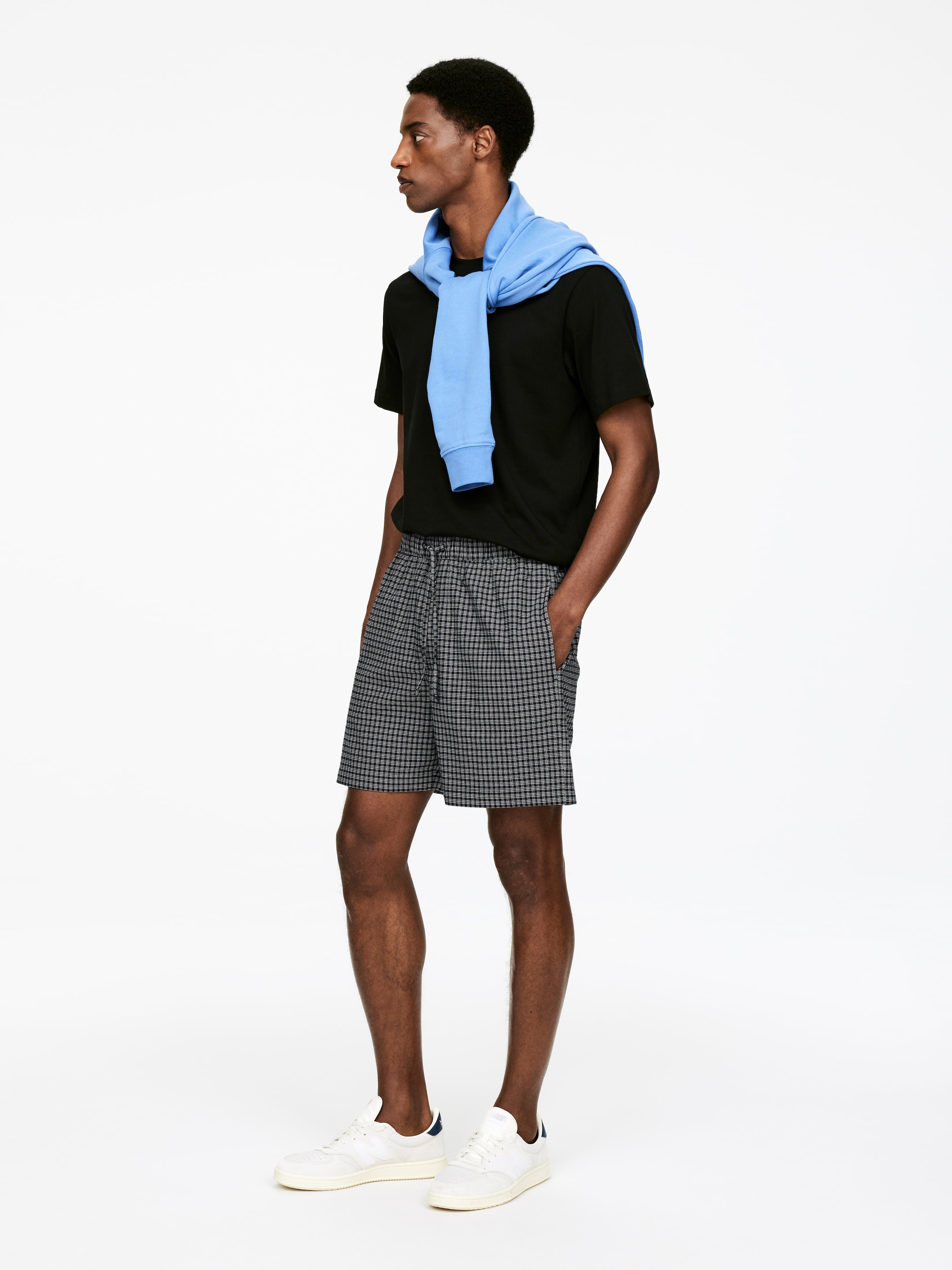 Ver imagem maior: Calções de tecido seersucker - Preto - HOMEM | H&M PT 4