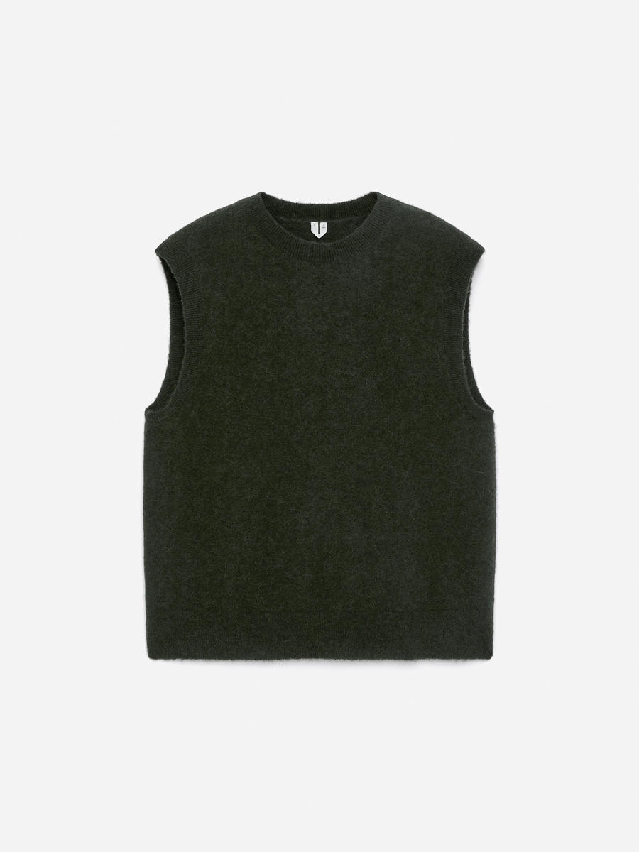 ARKET Men's  Alpaca-Wool Blend Vest Green,  size XS