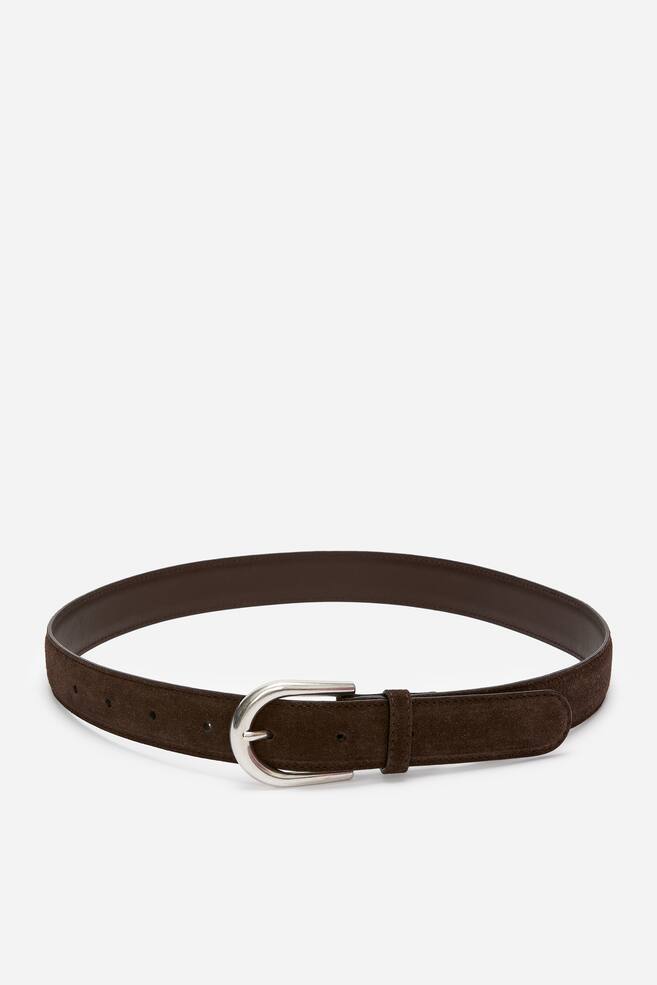 Ceinture en cuir suédé - Marron - 1