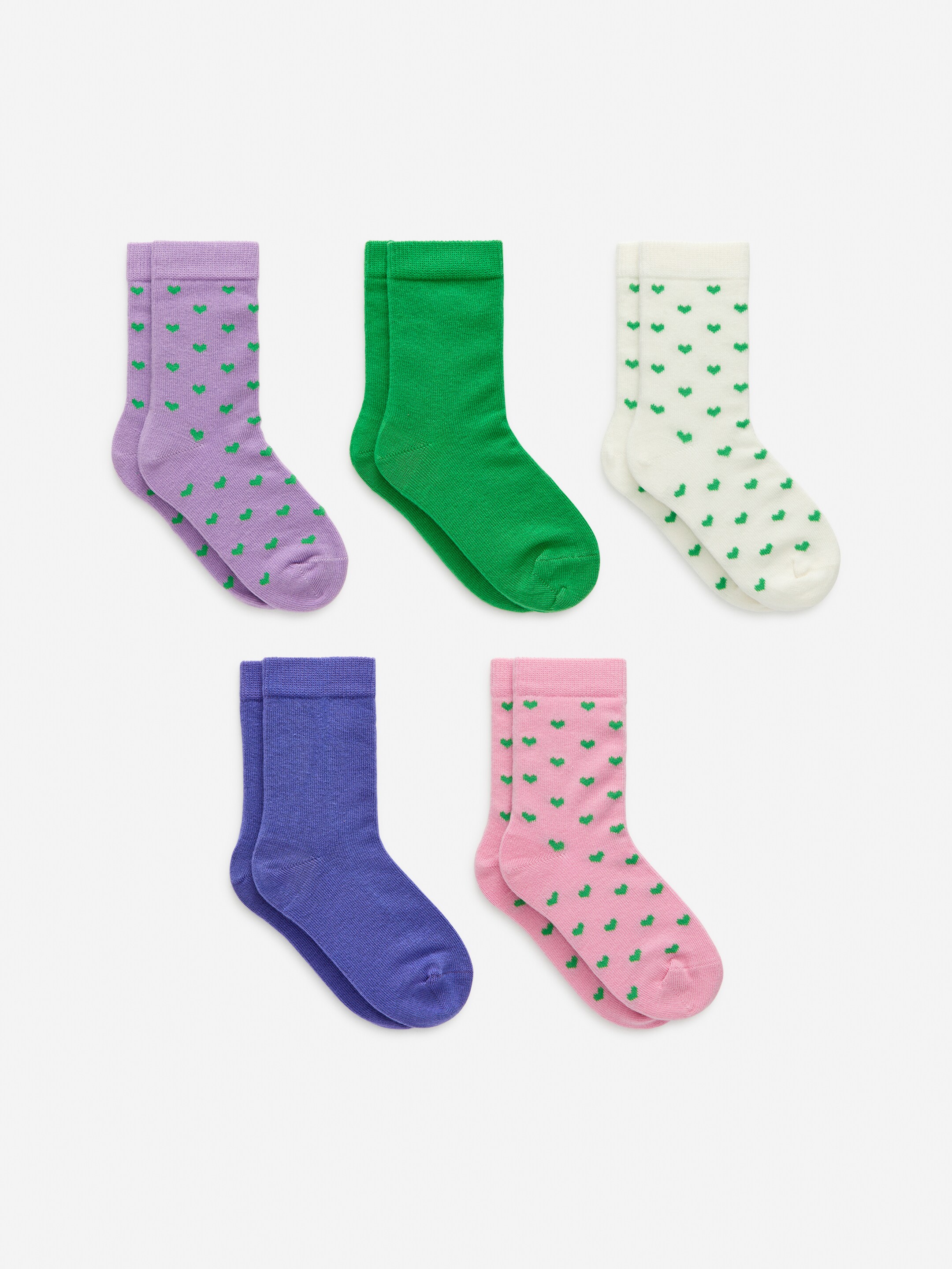 Grotere afbeelding bekijken: Cotton Socks Set of 5 - Veelkleurig/hartjes - KINDEREN | H&M BE 1