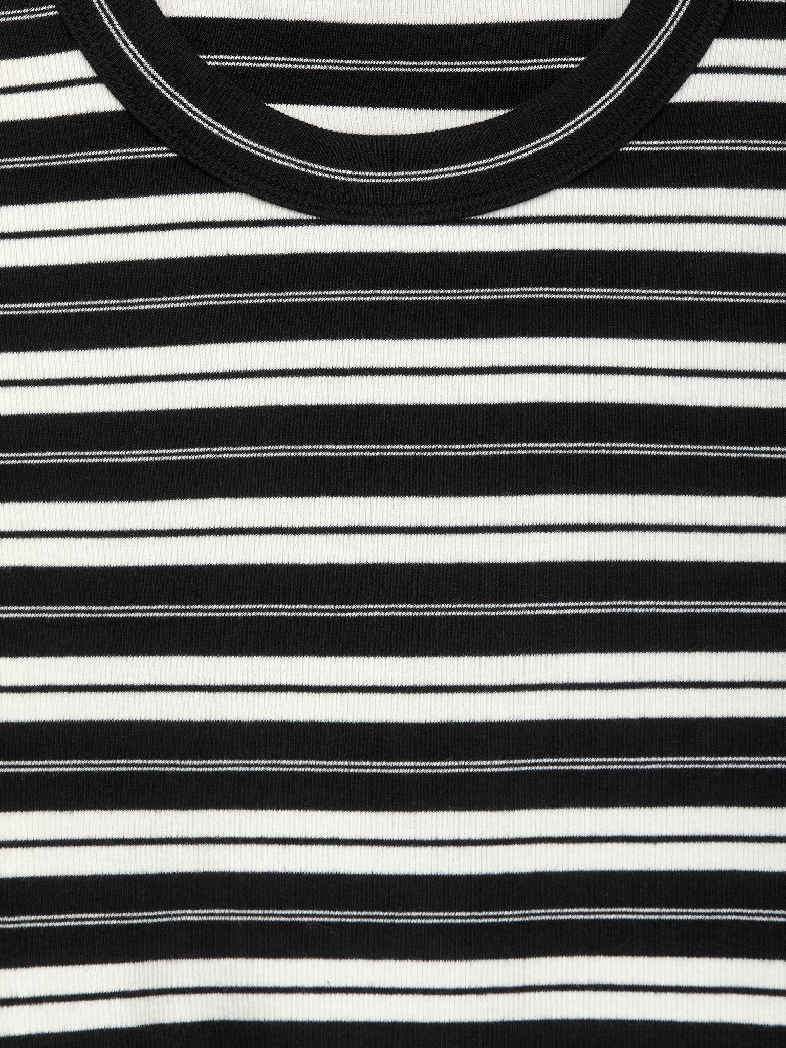 Geribbelde top - Zwart/wit - 6
