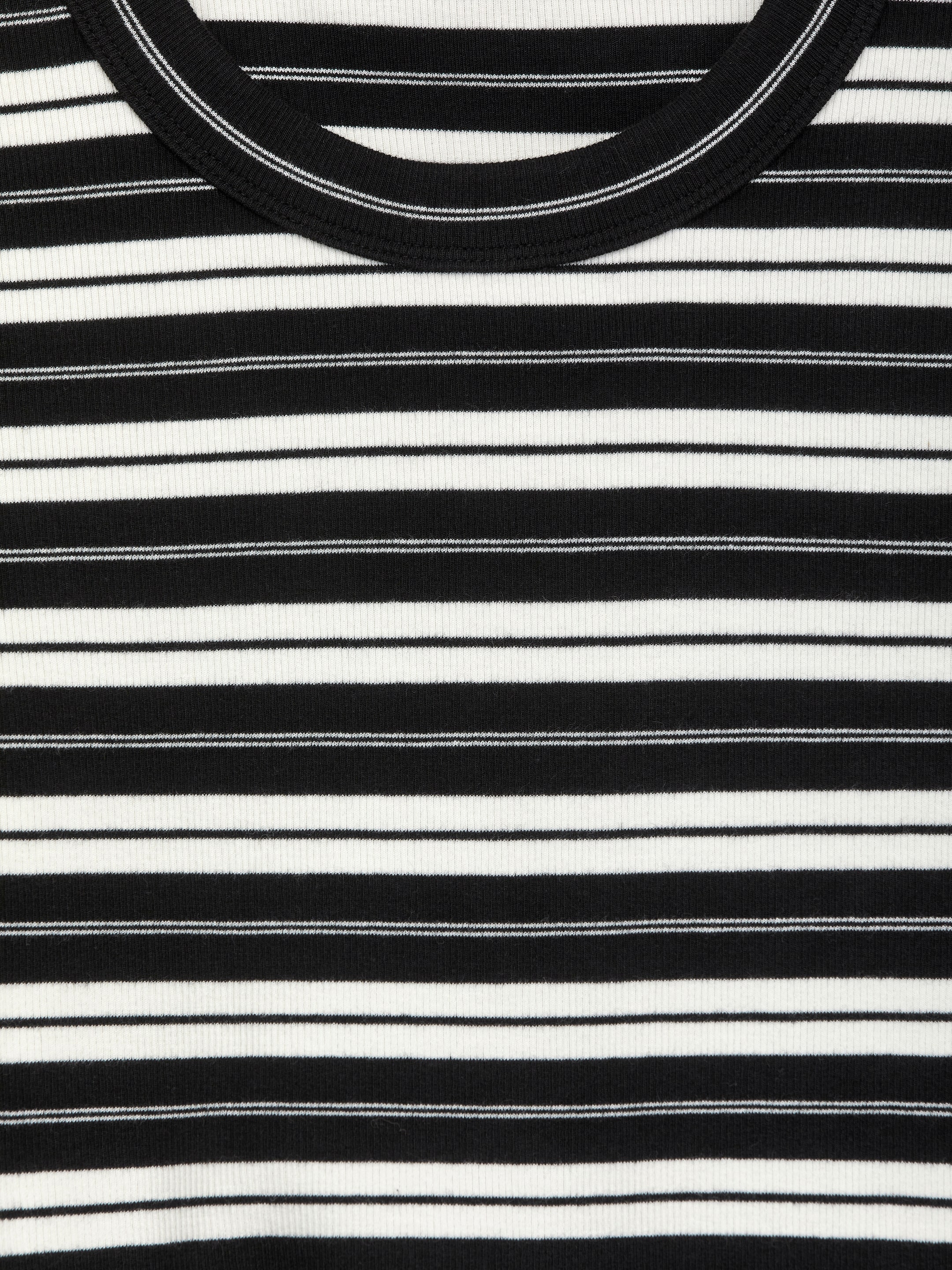 Ribbad t-shirt - Svart/vit - Slim fit - Women - StillMedia/DescriptiveDetail - 2