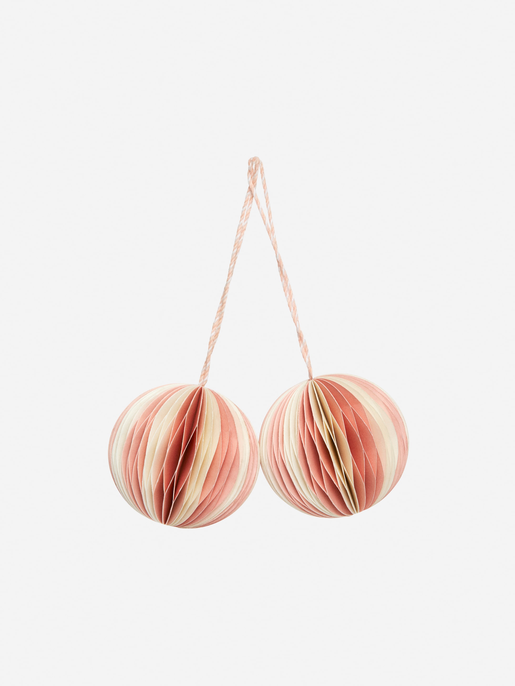Honeycomb Ornaments Set of 2 - Pink/Off White - Homeware - StillMedia/DescriptiveStillLife - 1