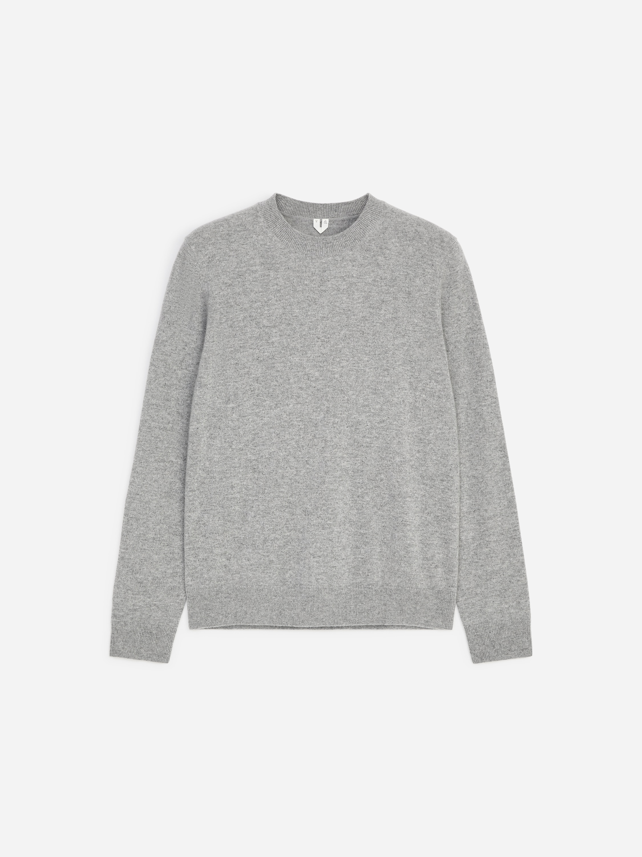 Trøje i ren kashmir med crewneck - grå/Mørkeblå/Brun