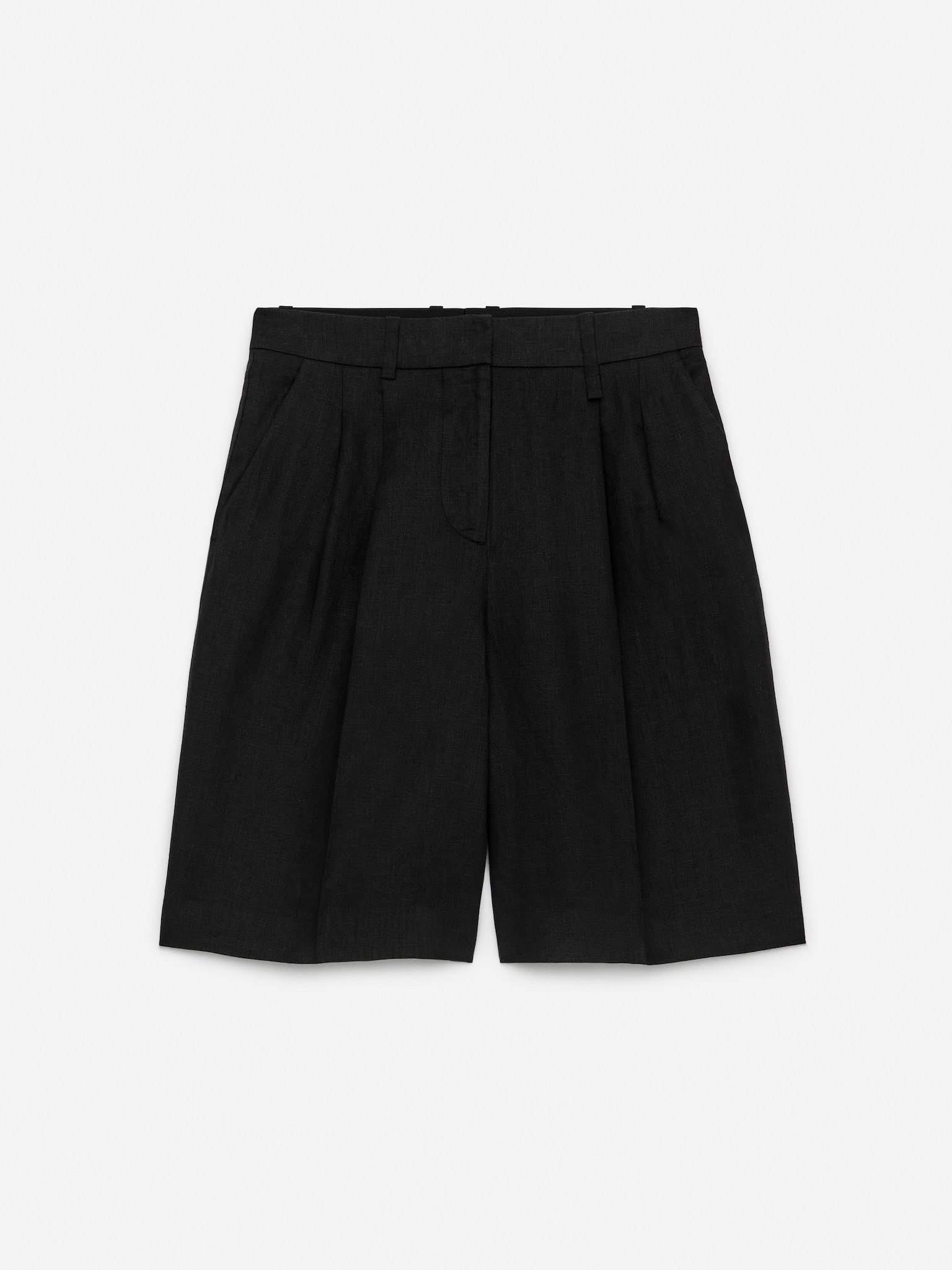 Pantalones cortos de lino - Negro
