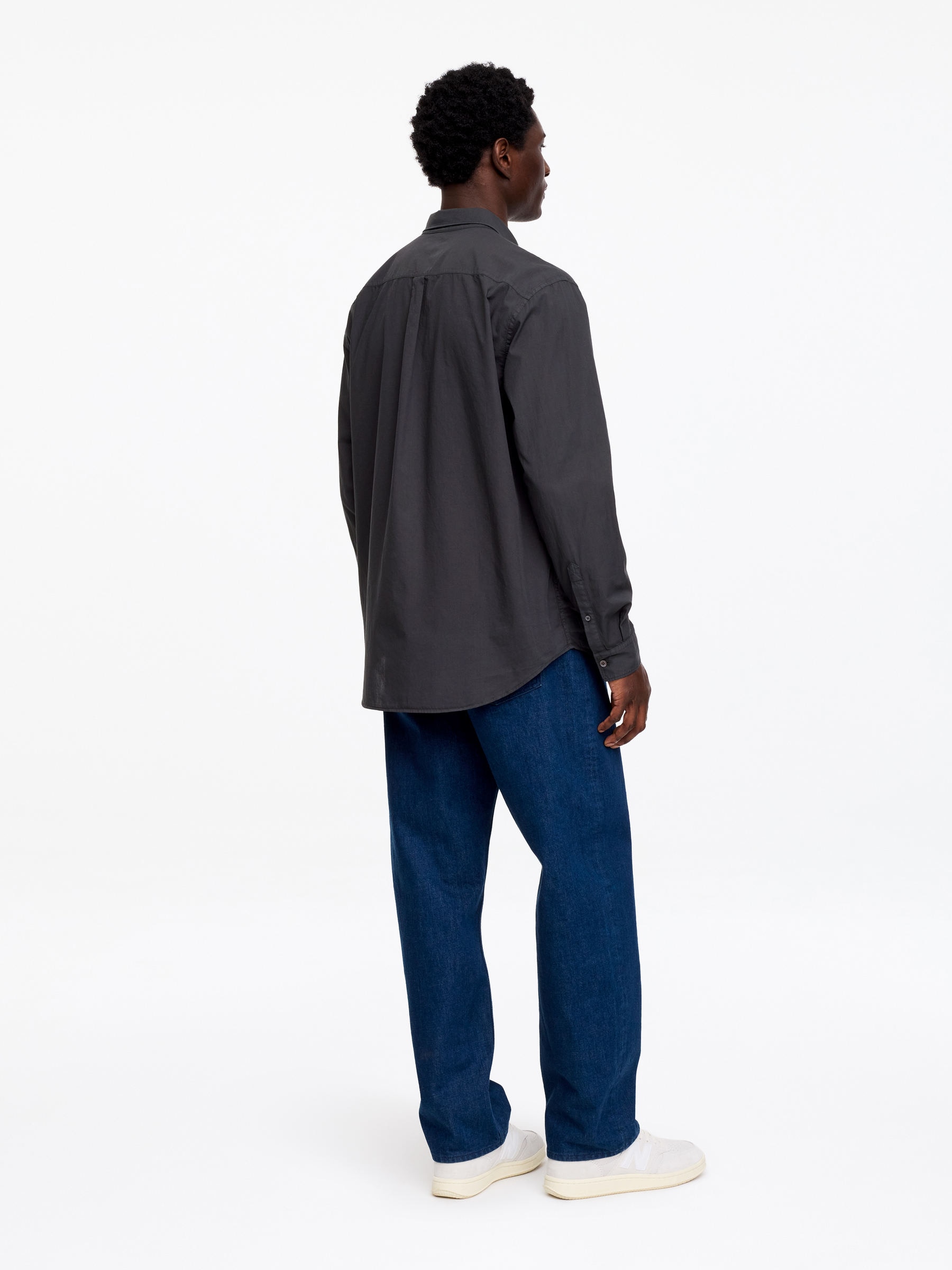 Relaxed Poplin Shirt - Dark Blue - Relaxed fit - Men - StillMedia/Lookbook - 2