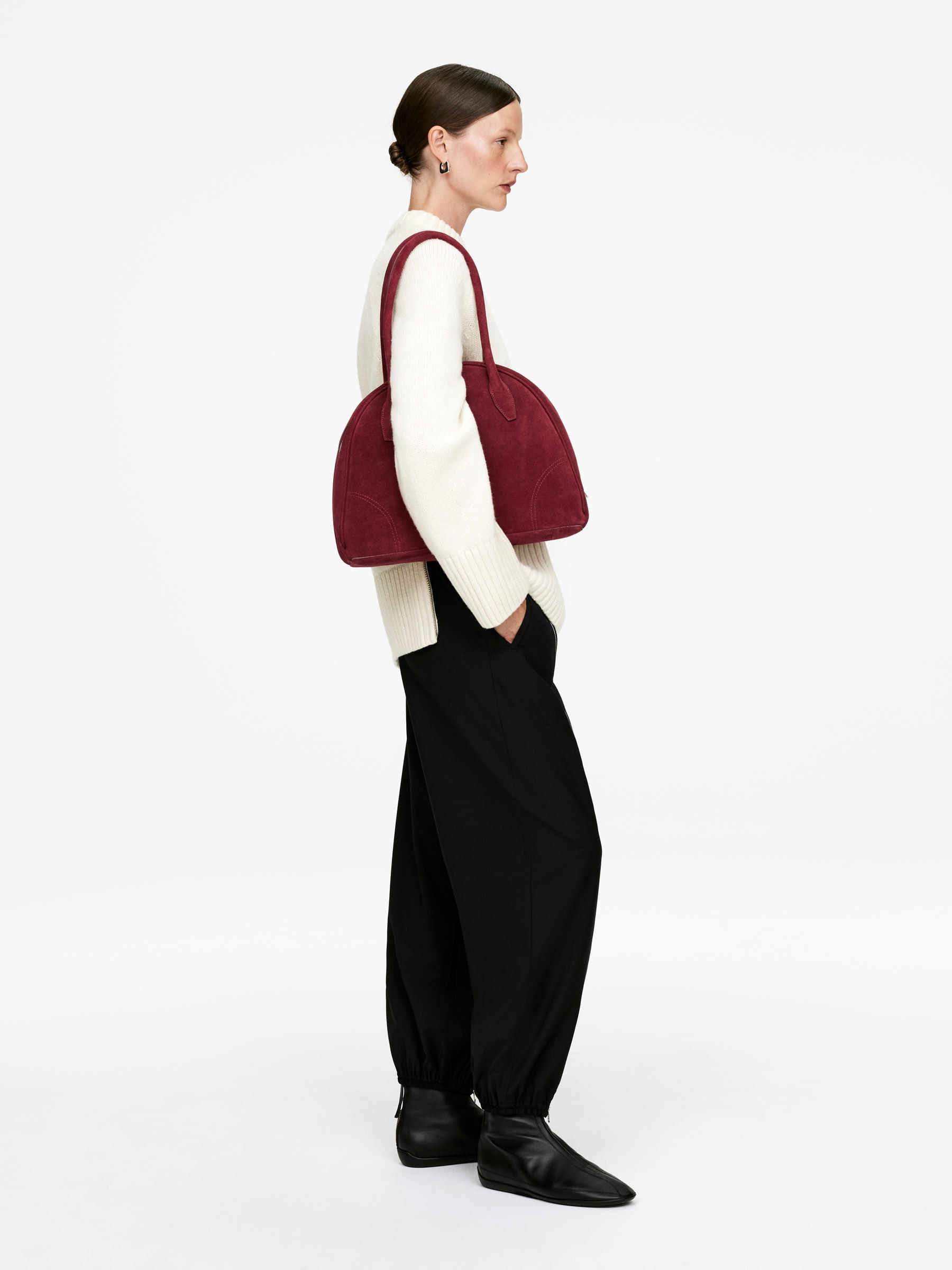 Suede Bowling Bag - Dark Red - Women - StillMedia/Lookbook - 7