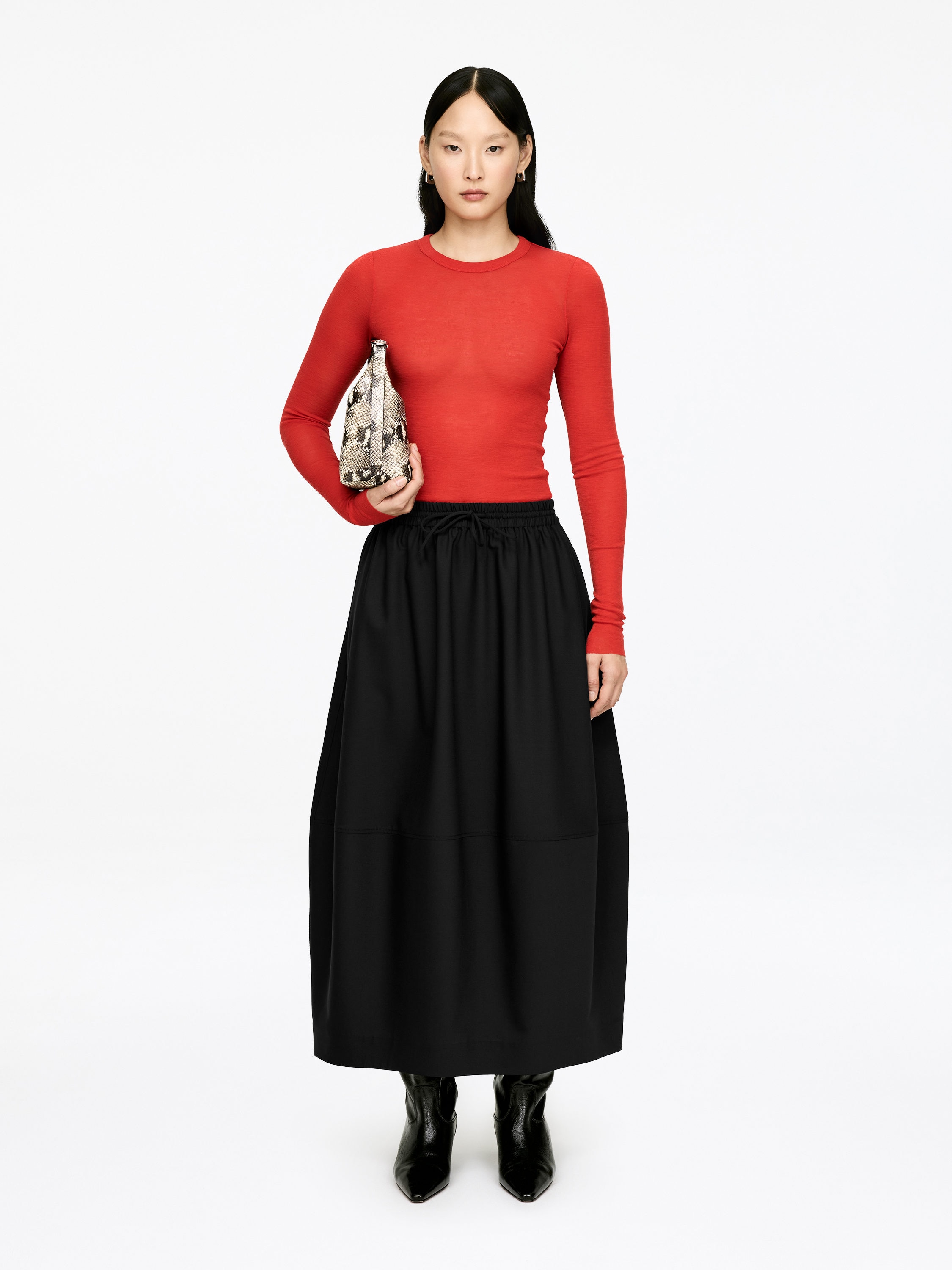 Barrel Midi Skirt-#272627-17558