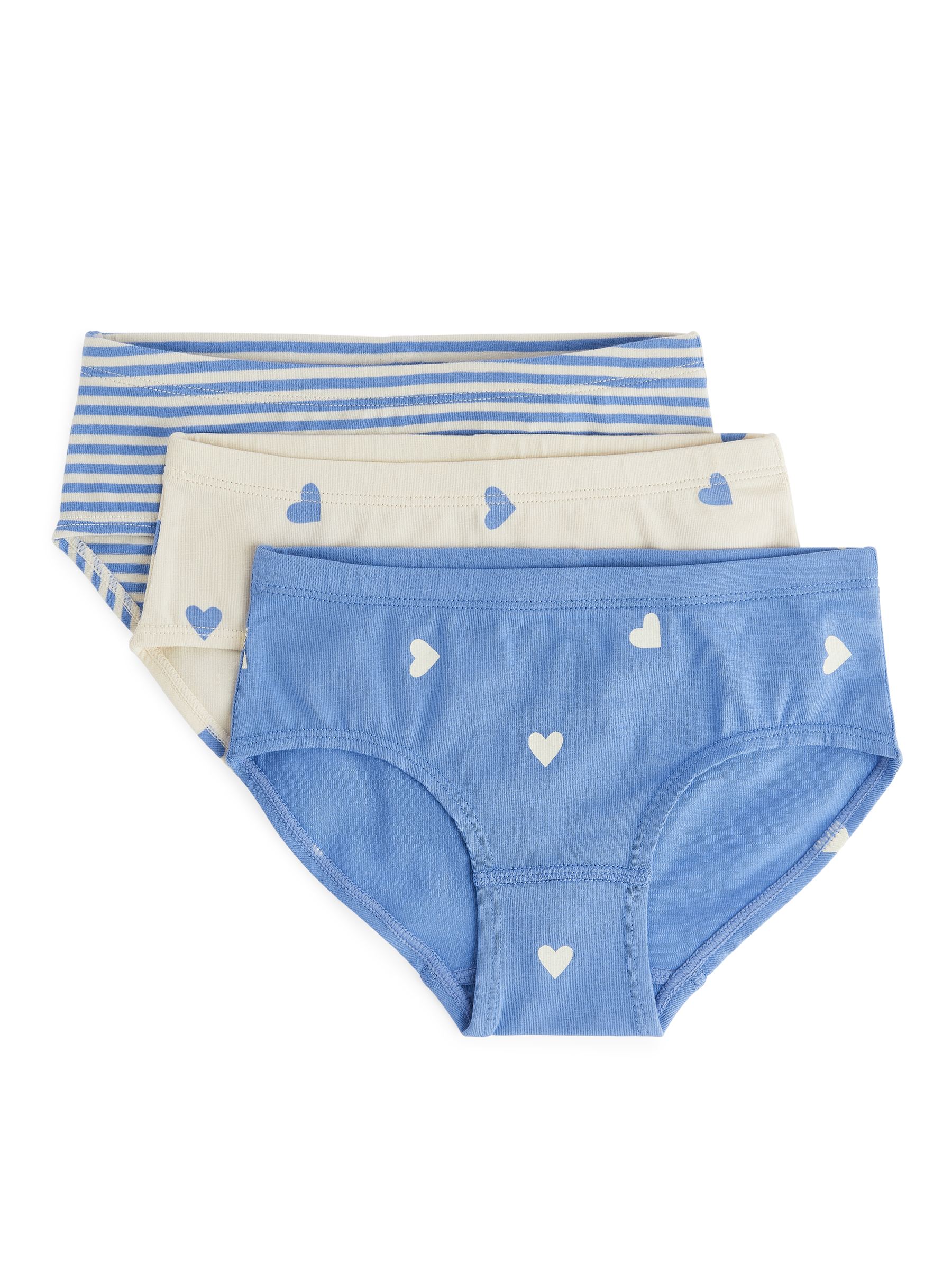 Slips aus Baumwolljersey, 3er-Set - Hellblau/Cremeweiß - Regular Fit - Kinder - StillMedia/DescriptiveStillLife - 4