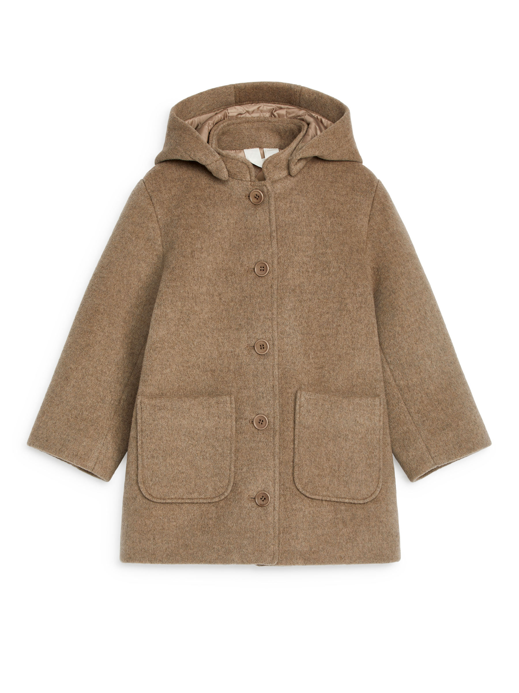Wool Blend Coat-Beige-13114