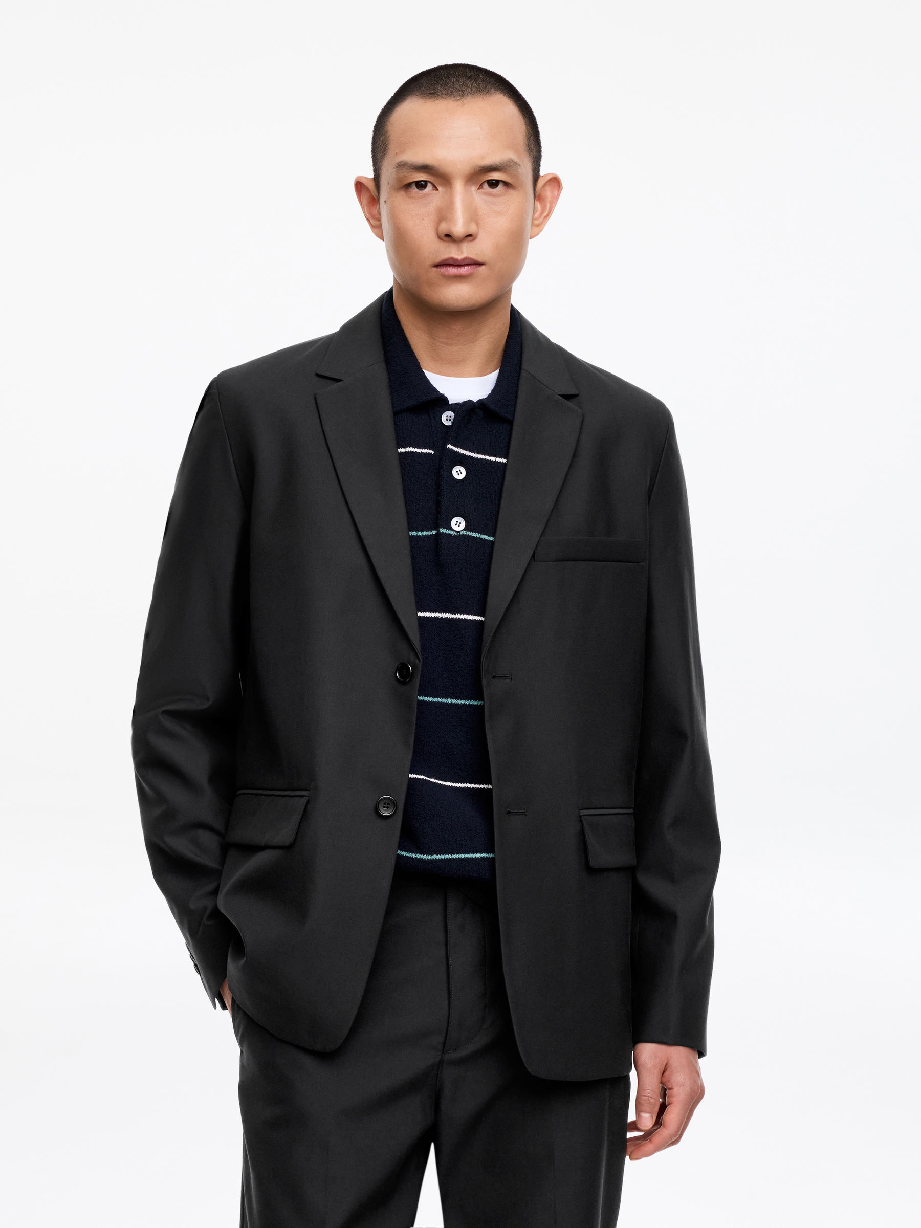 Wool-Cotton Blazer - Black - Regular fit - Men - StillMedia/Lookbook - 7